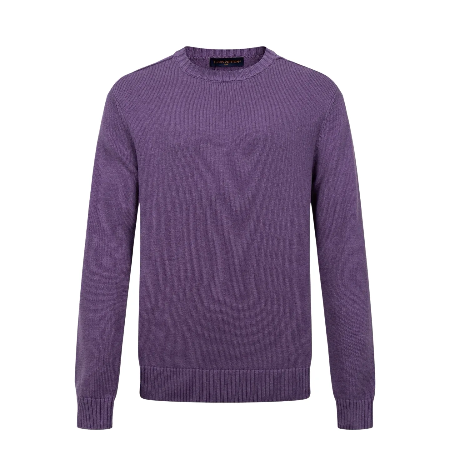 Leather Patch Wool Crew-Neck Sweater D27021100