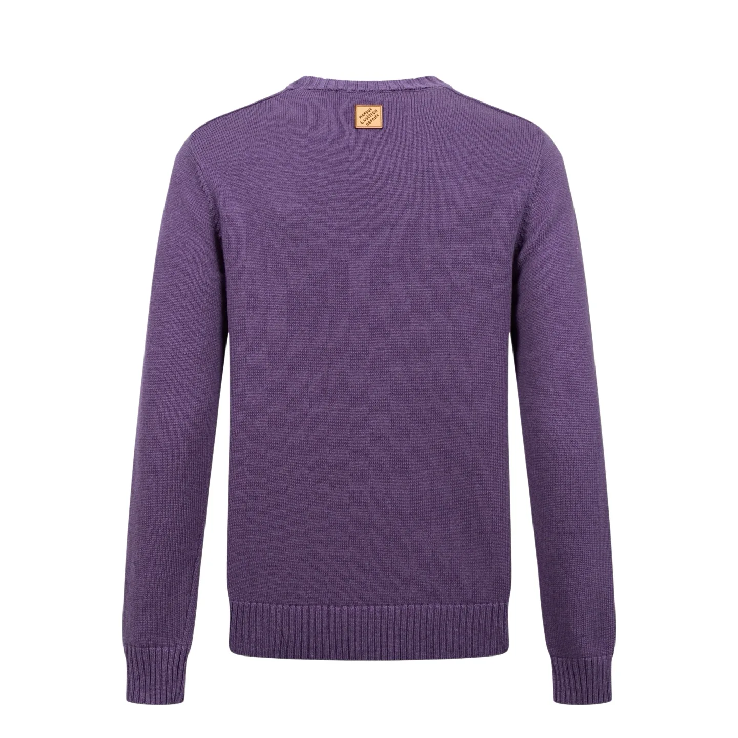 Leather Patch Wool Crew-Neck Sweater D27021100 — view 2