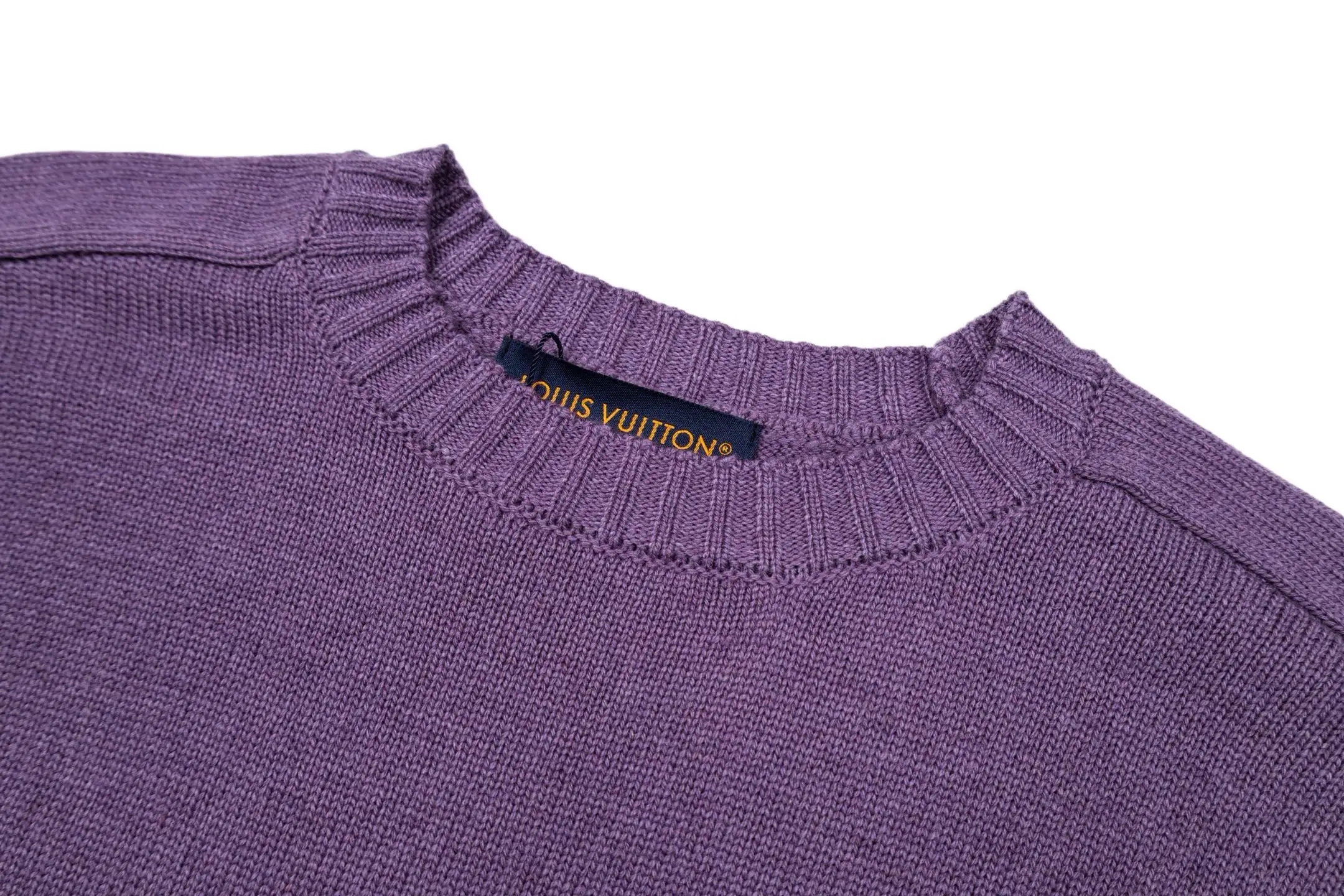 Leather Patch Wool Crew-Neck Sweater D27021100 — view 3