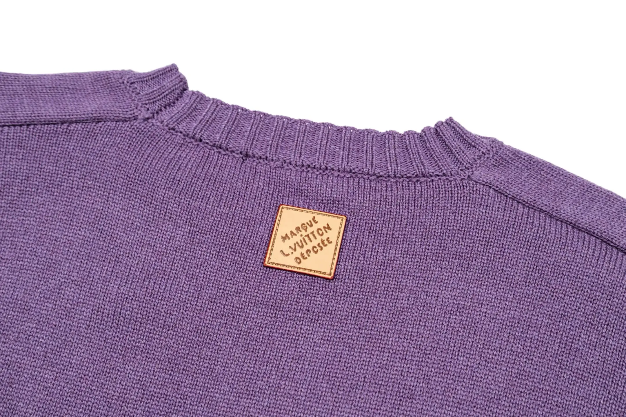 Leather Patch Wool Crew-Neck Sweater D27021100 — view 4