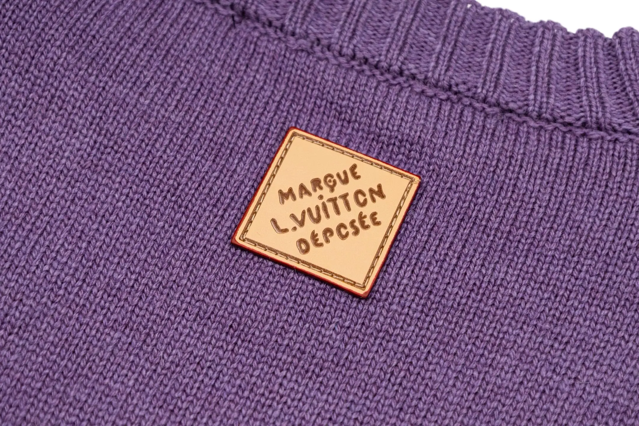 Leather Patch Wool Crew-Neck Sweater D27021100 — view 6