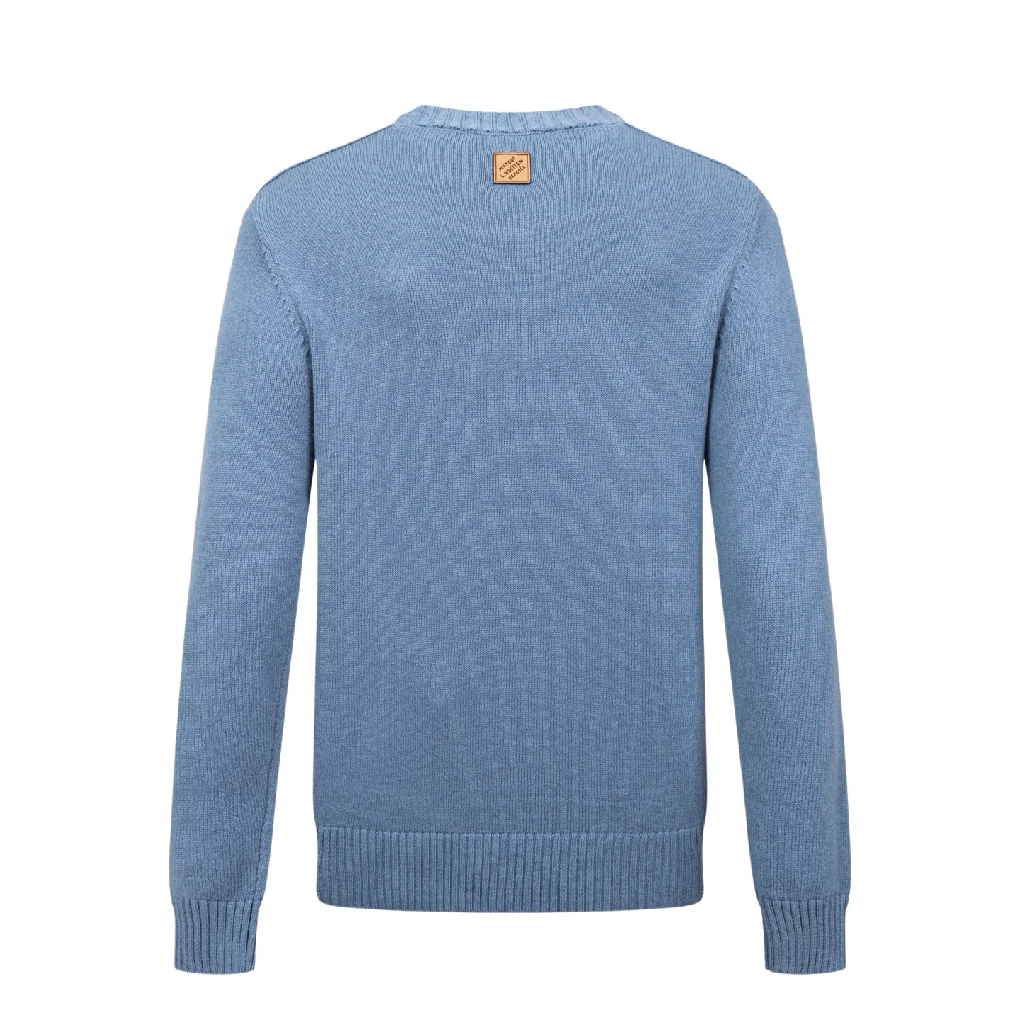 Leather-Trimmed Wool Crew-Neck Sweater D27021099 — view 2