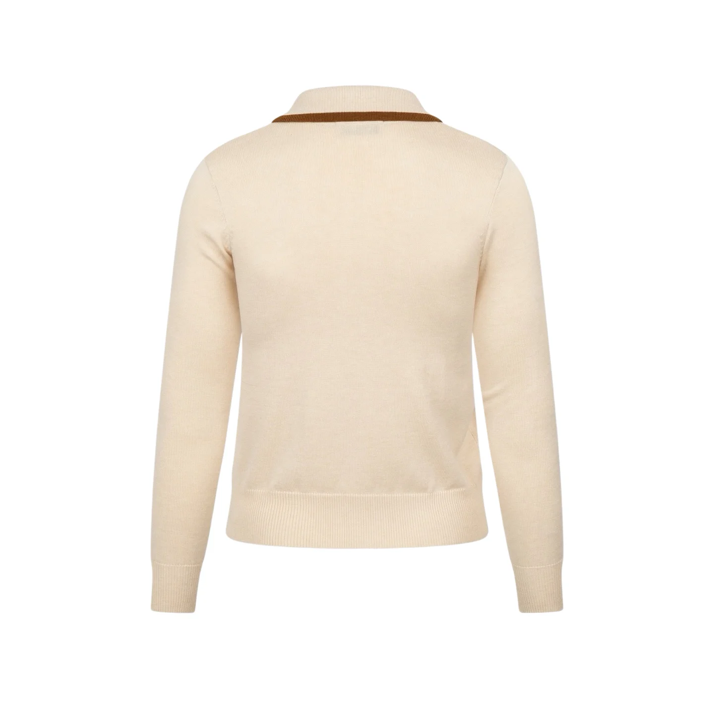 Contrast-Trim Zip-Up Knit Cardigan D27021044 — view 2