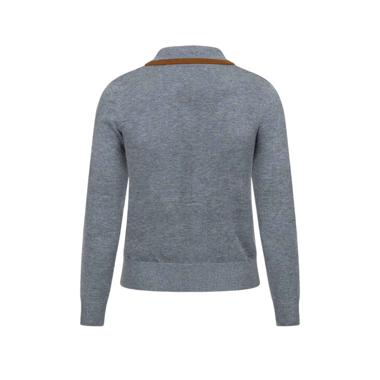 Contrast-Trim Zip-Up Knit Cardigan D27021045 — view 2