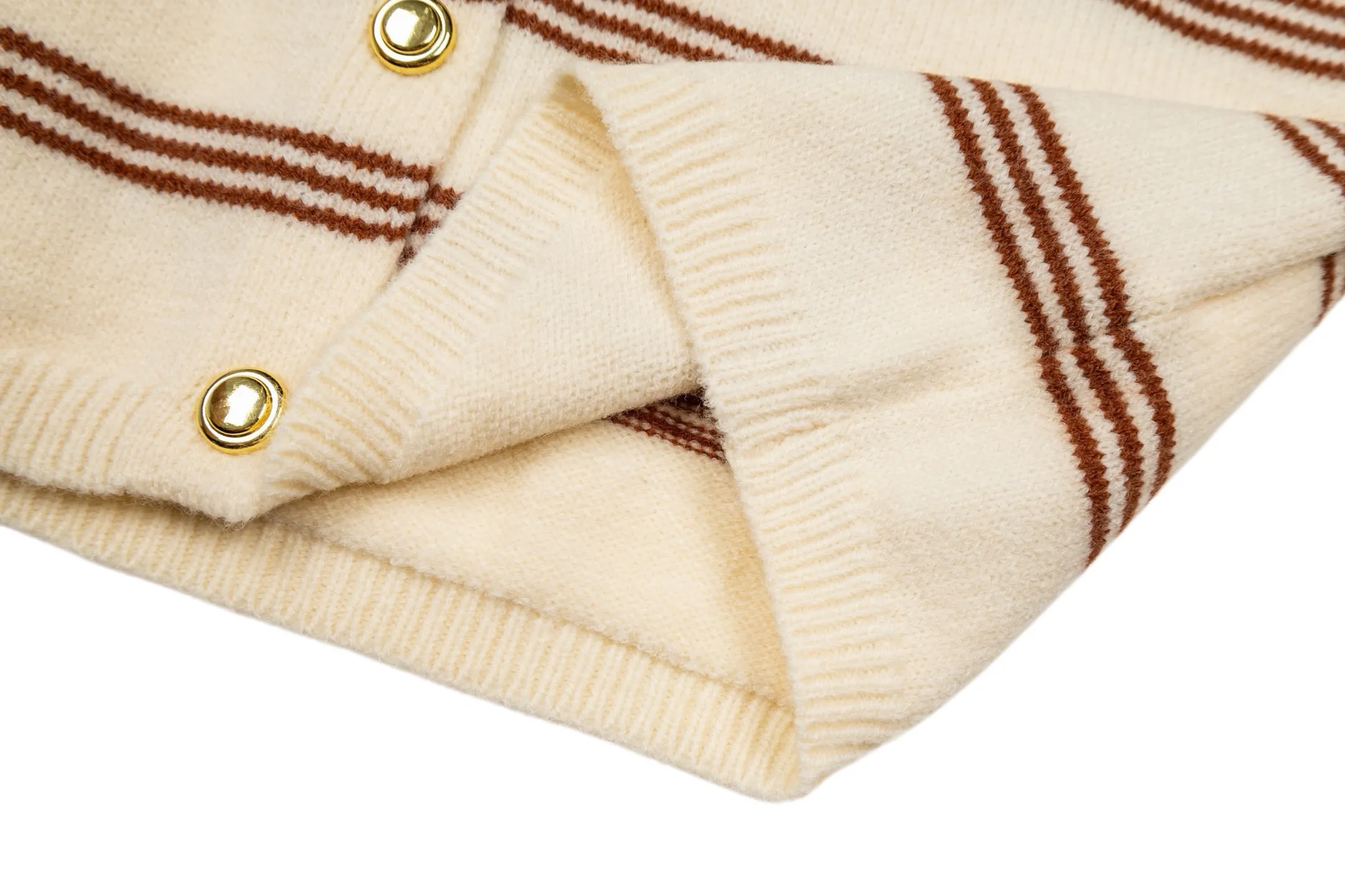 Striped Knit Cardigan with Logo Patch D27021047 — view 7