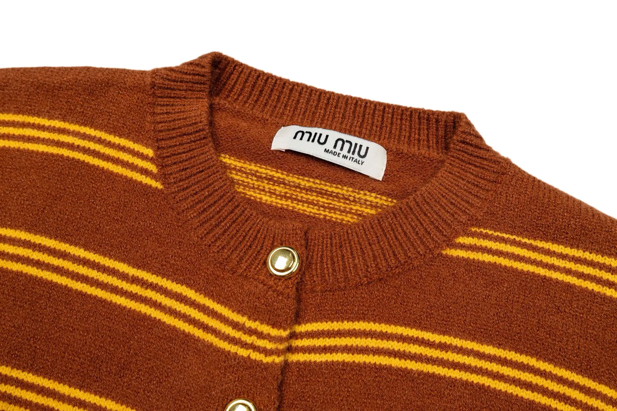Logo-Patch Striped Knit Cardigan D27021046 — view 3