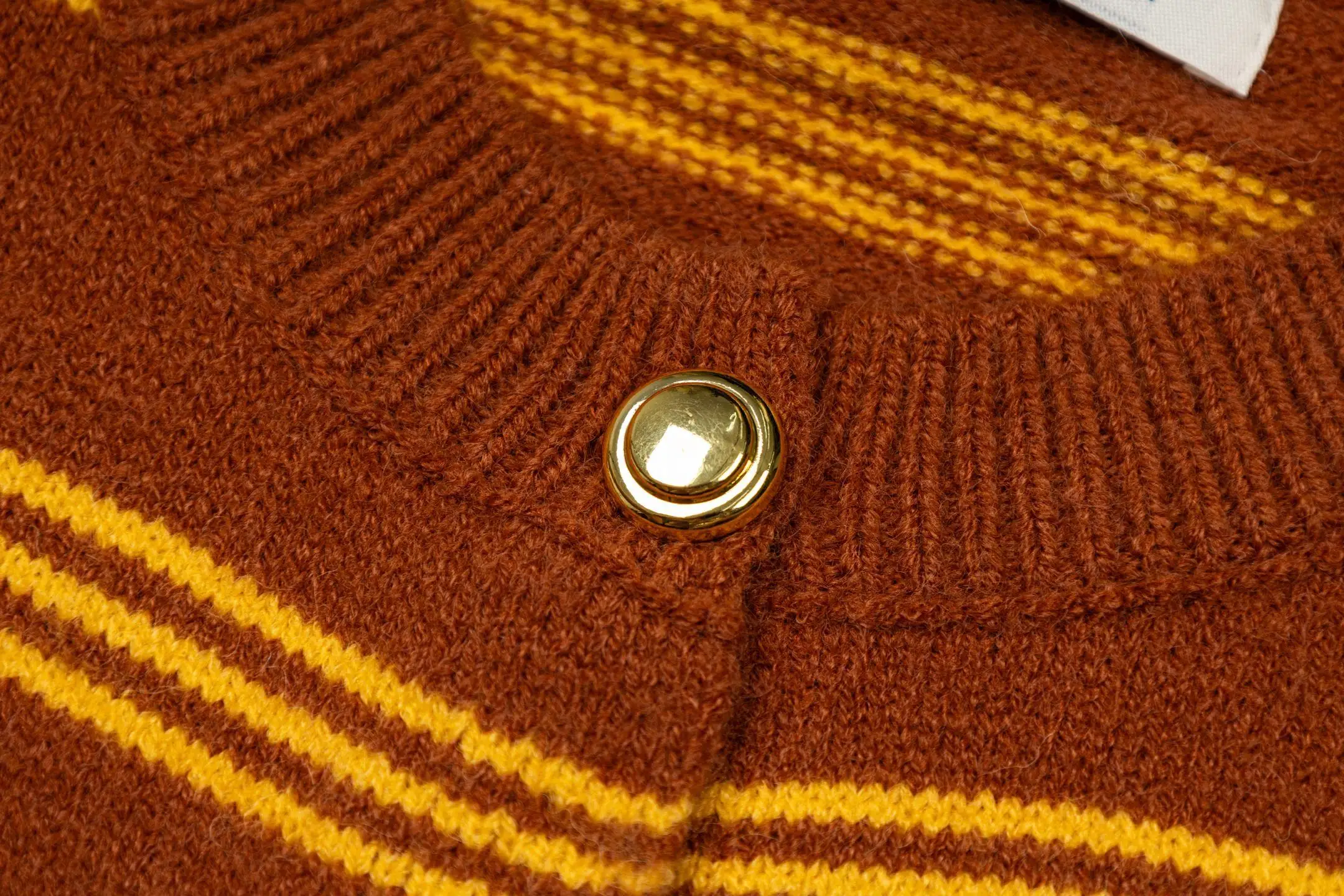 Logo-Patch Striped Knit Cardigan D27021046 — view 4