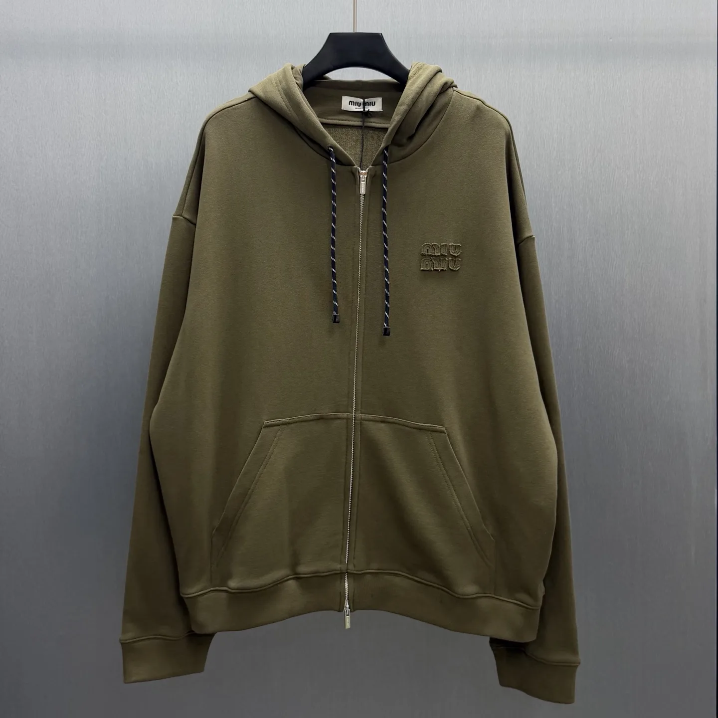 Oversized Garment-Dyed Zip-Up Hoodie D27014173