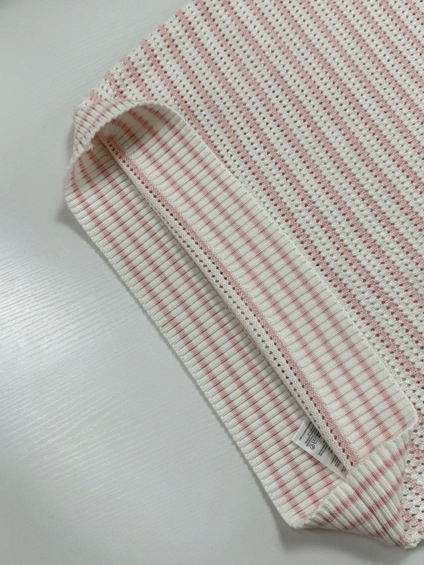 Striped Open-Knit Henley Sweater D27520731 — view 11
