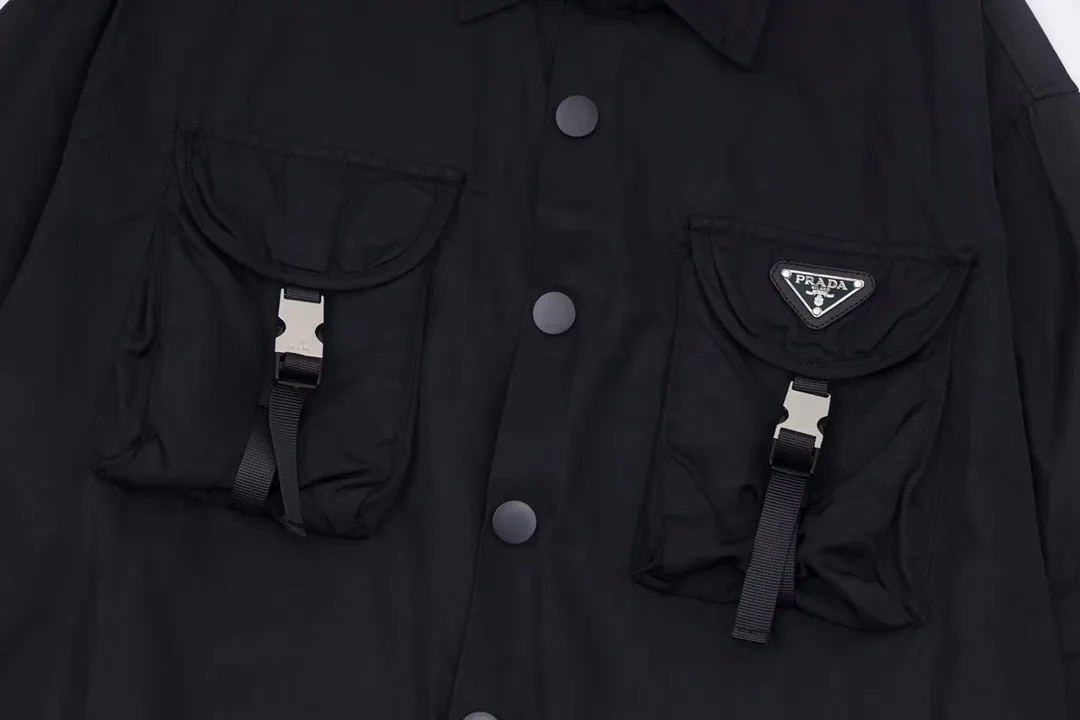 Convertible Nylon Overshirt with Buckle Pockets D27513038 — view 5