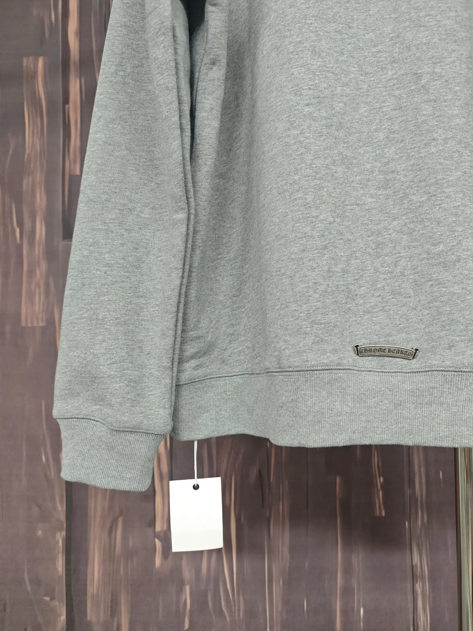 Leather Cross Patch Zip-Up Hoodie D28018996 — view 7