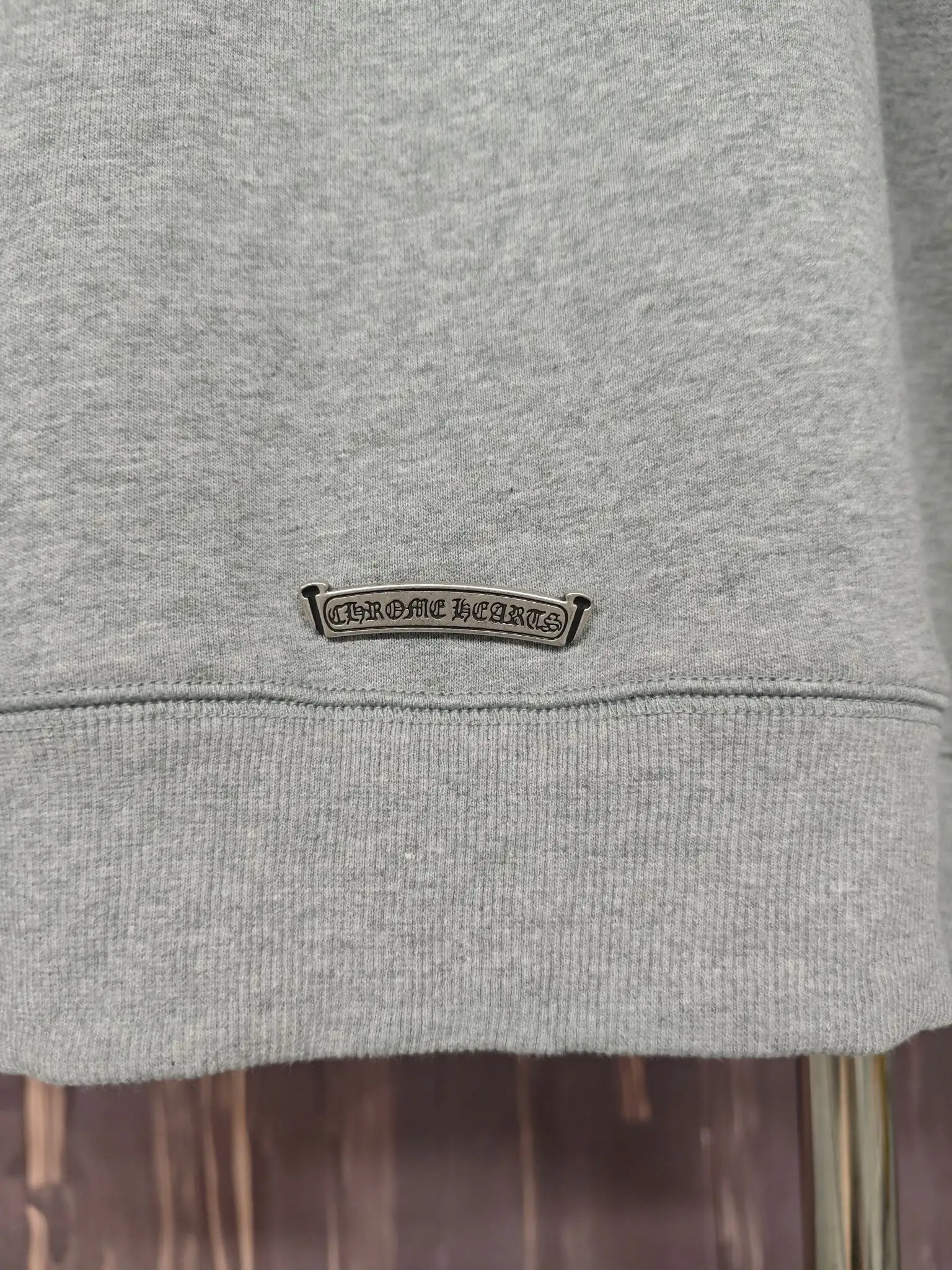 Leather Cross Patch Zip-Up Hoodie D28018996 — view 8