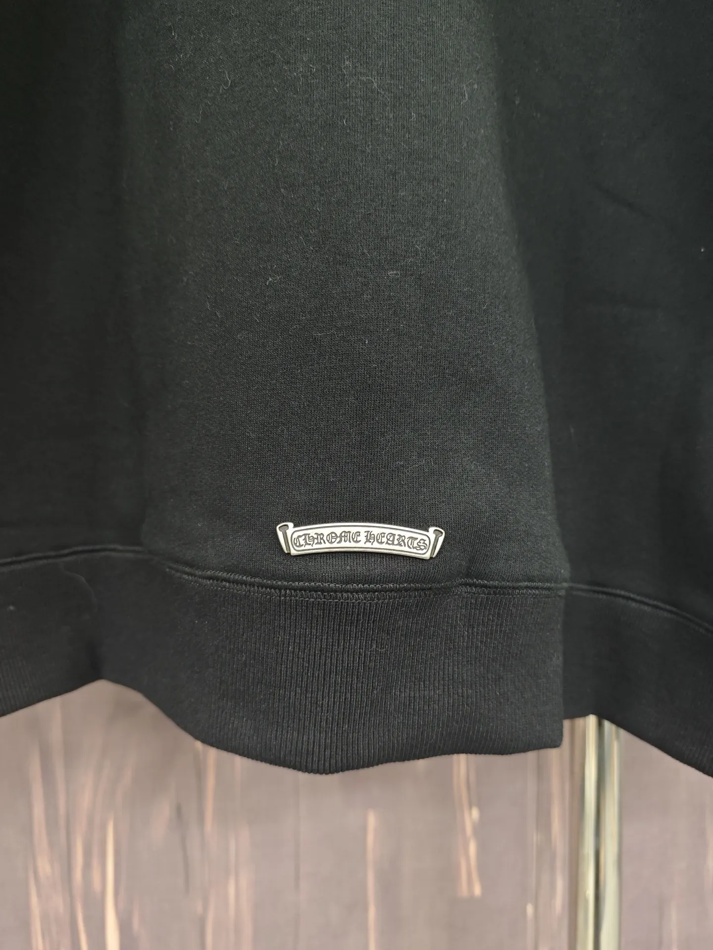 Leather-Trimmed Cross Patch Zip-Up Hoodie D28018999 — view 9