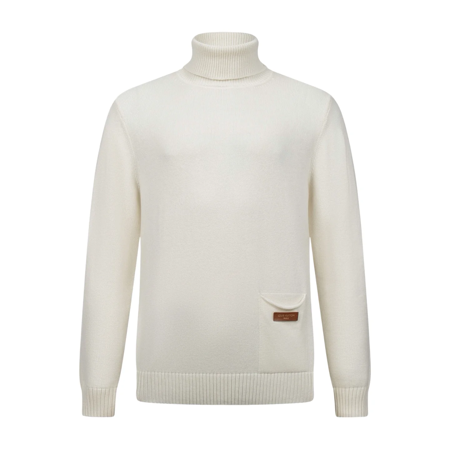 Leather Patch Roll-Neck Wool Sweater D28021102