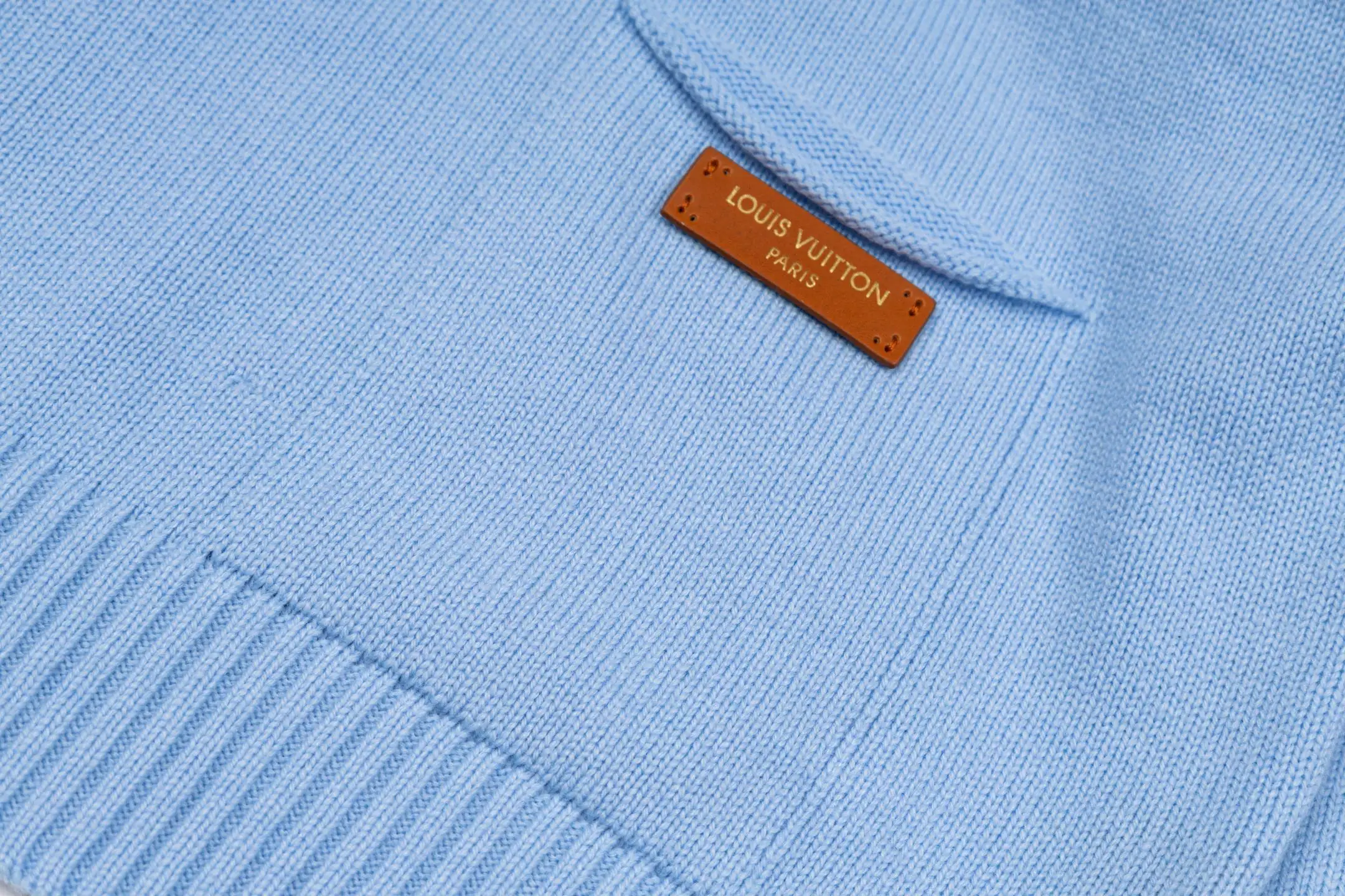 Leather-Patch Wool Rollneck Sweater D28021104 — view 5