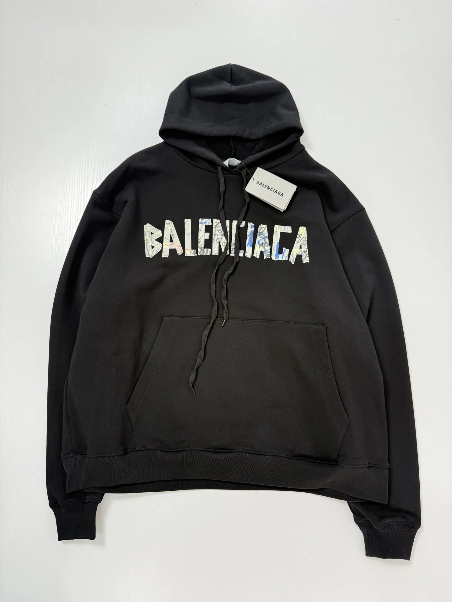 Graffiti Collage Logo Cotton-Blend Hoodie D28020744 — view 3