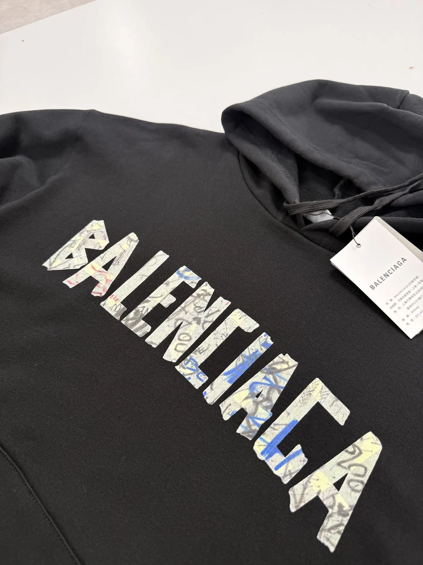 Graffiti Collage Logo Cotton-Blend Hoodie D28020744 — view 5
