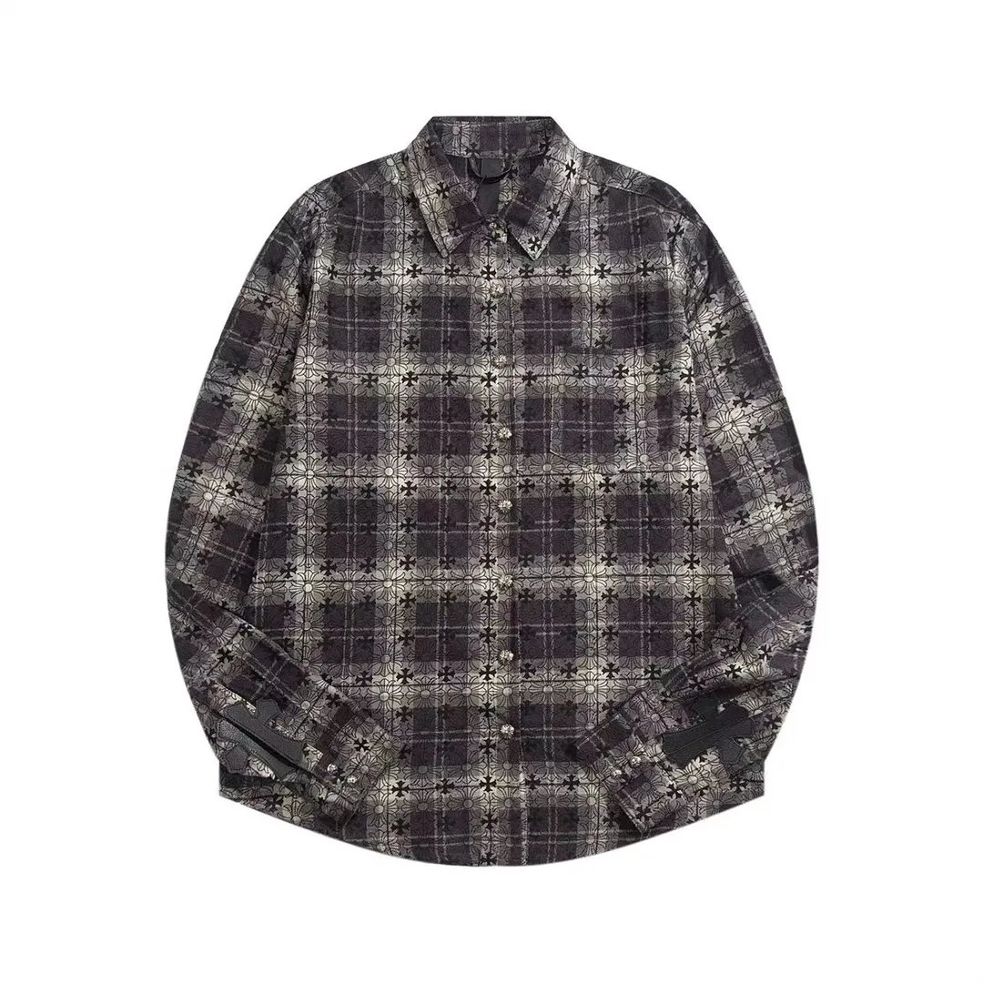 Logo-Jacquard Plaid Flannel Shirt Jacket D28013026