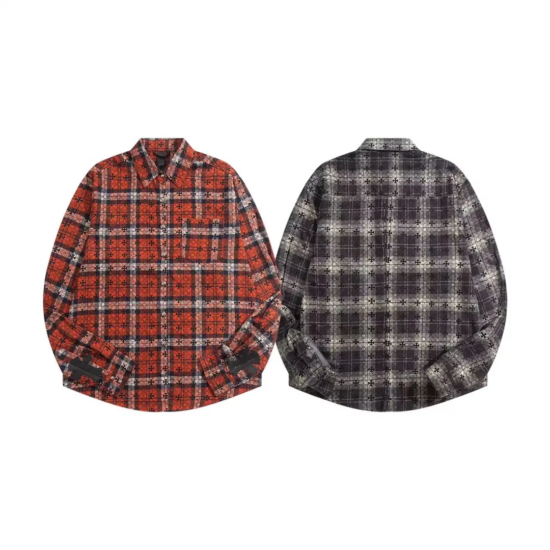 Logo-Jacquard Plaid Flannel Shirt Jacket D28013026 — view 3