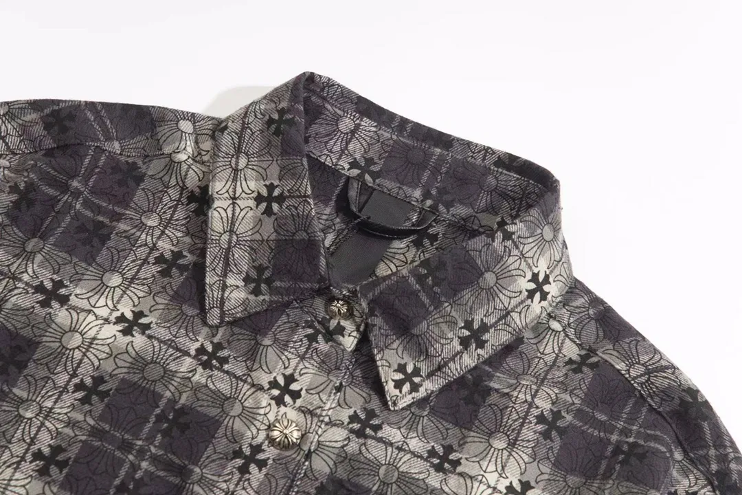 Logo-Jacquard Plaid Flannel Shirt Jacket D28013026 — view 4