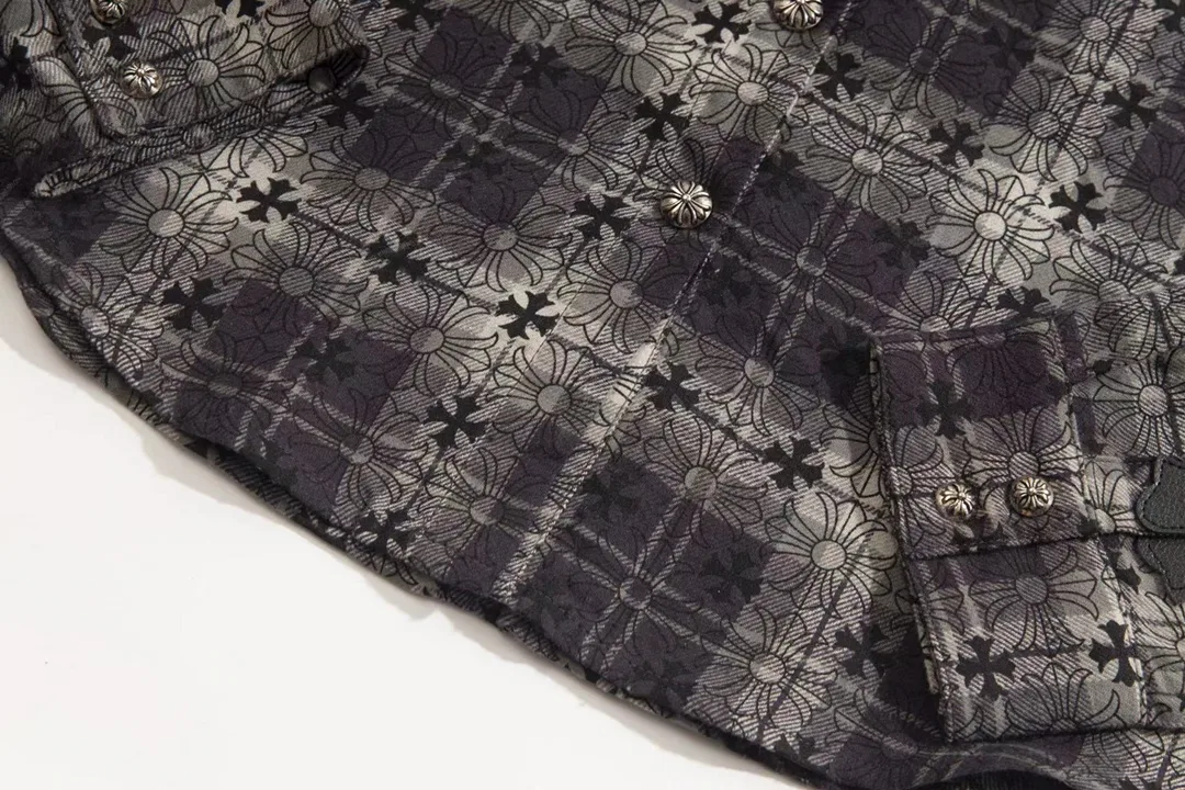 Logo-Jacquard Plaid Flannel Shirt Jacket D28013026 — view 6