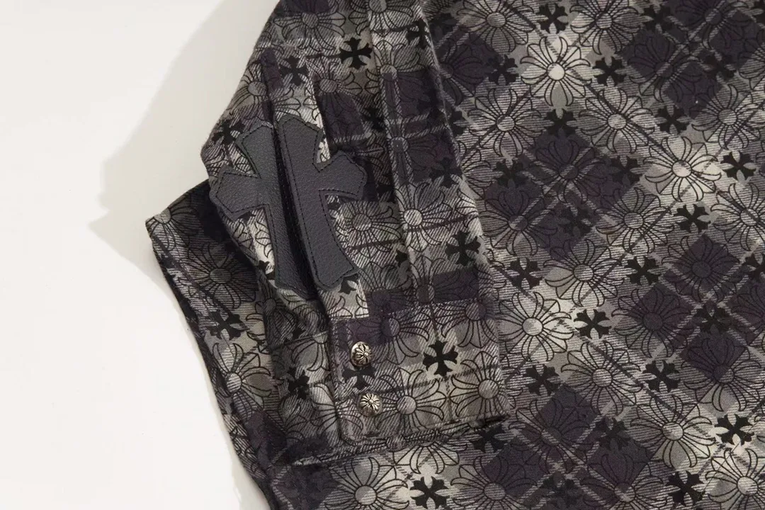 Logo-Jacquard Plaid Flannel Shirt Jacket D28013026 — view 7