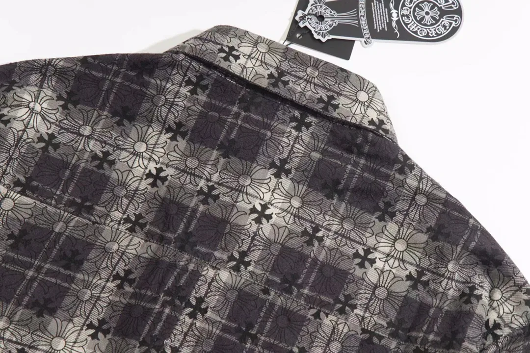 Logo-Jacquard Plaid Flannel Shirt Jacket D28013026 — view 9