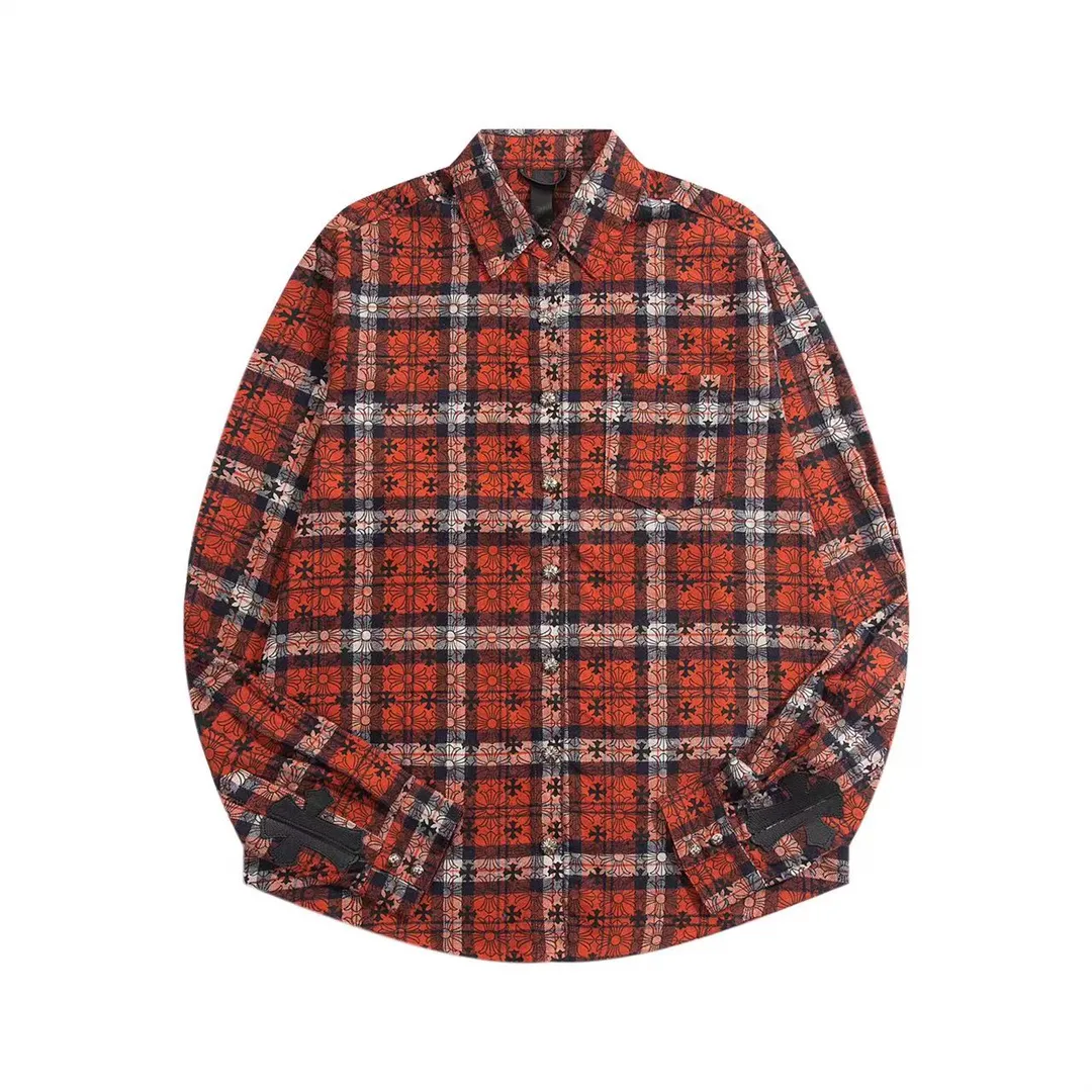 Logo-Print Plaid Flannel Shirt Jacket D28013027