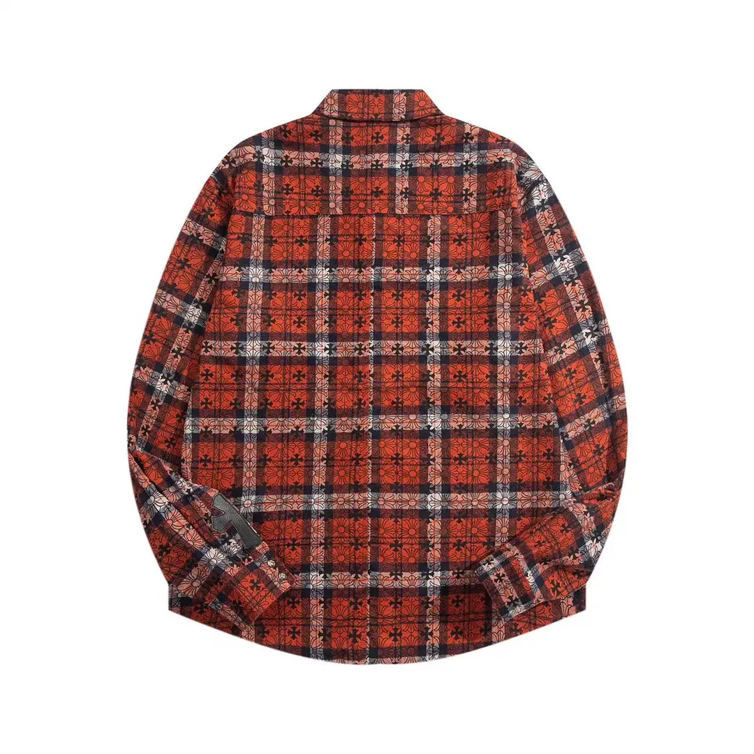 Logo-Print Plaid Flannel Shirt Jacket D28013027 — view 2