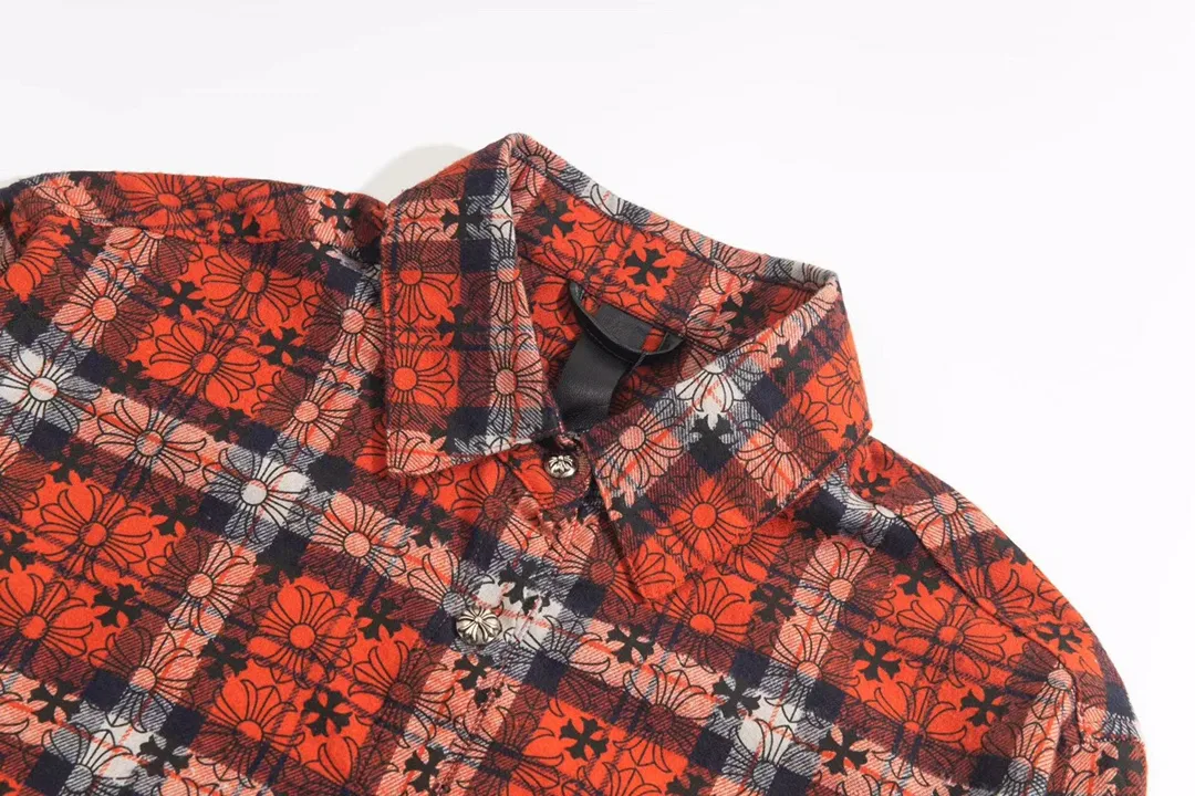 Logo-Print Plaid Flannel Shirt Jacket D28013027 — view 4