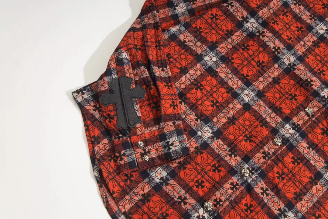 Logo-Print Plaid Flannel Shirt Jacket D28013027 — view 8