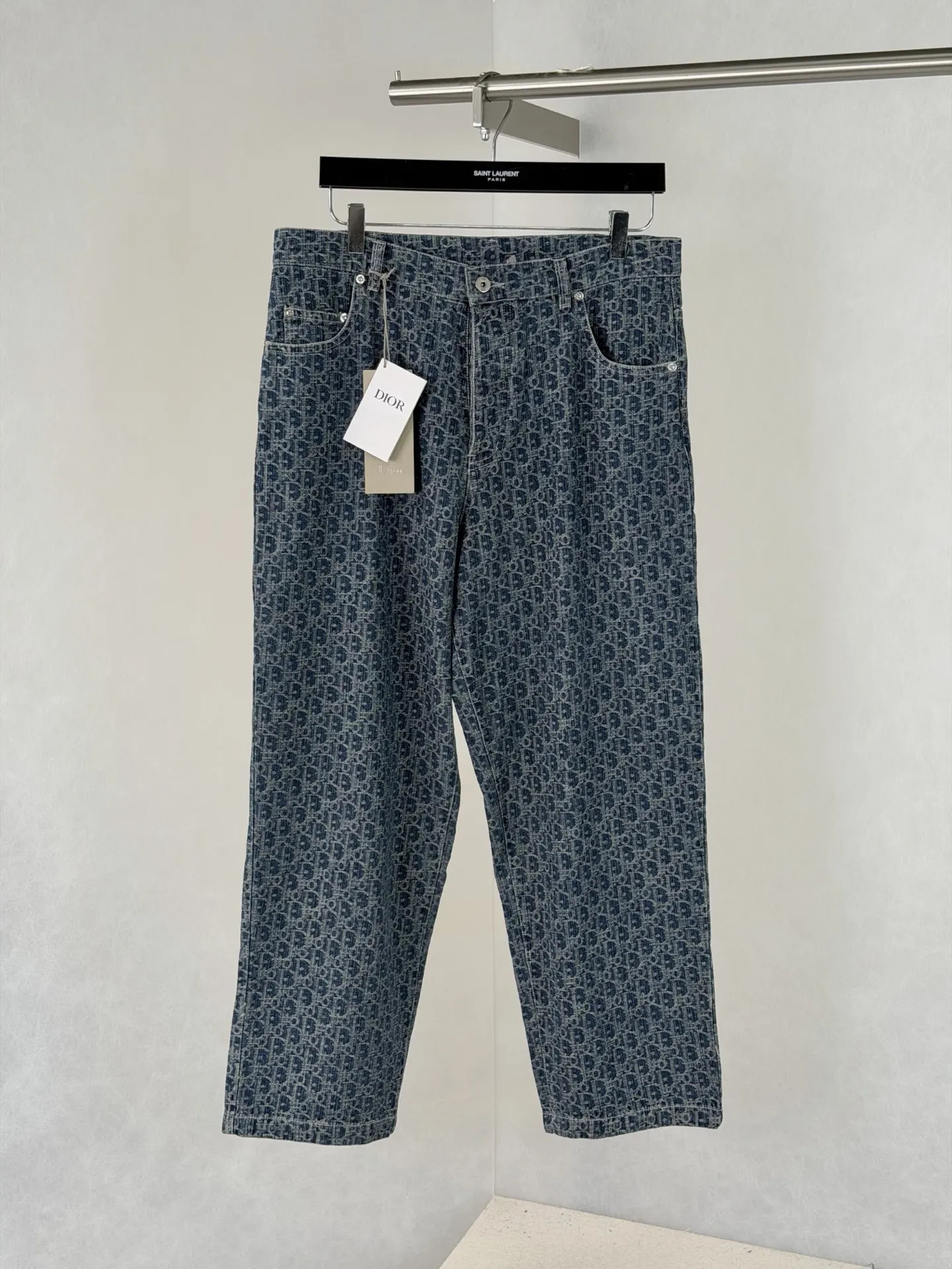 Oblique Jacquard Straight-Leg Denim Jeans D28020676