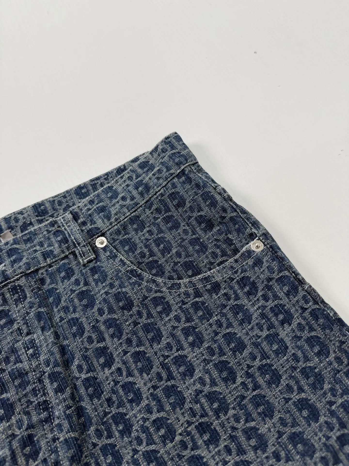 Oblique Jacquard Straight-Leg Denim Jeans D28020676 — view 4