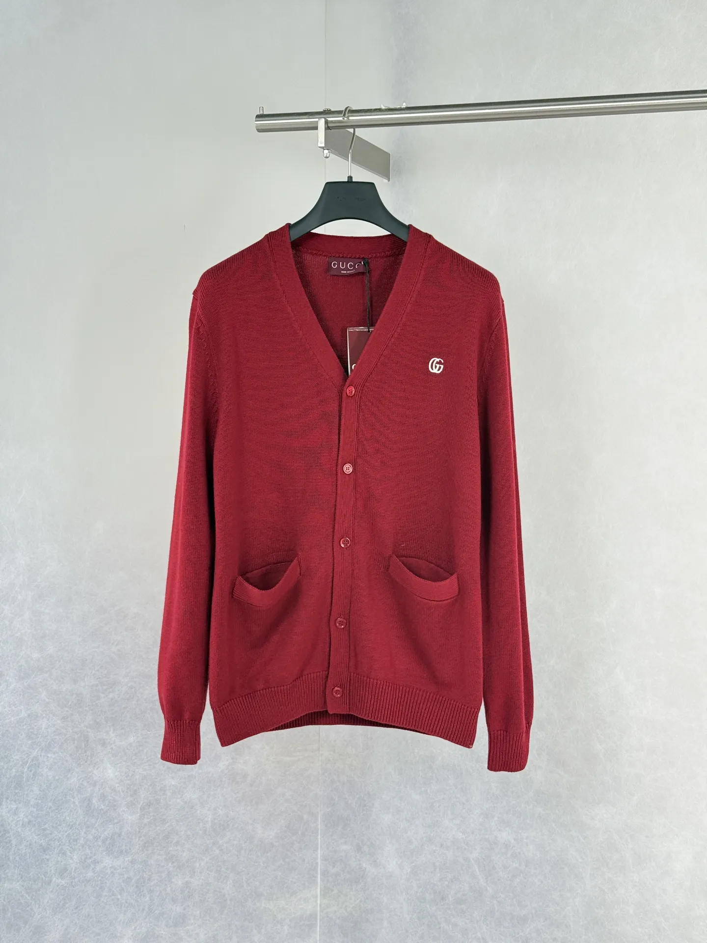 Logo-Embroidered V-Neck Knit Cardigan D28019199