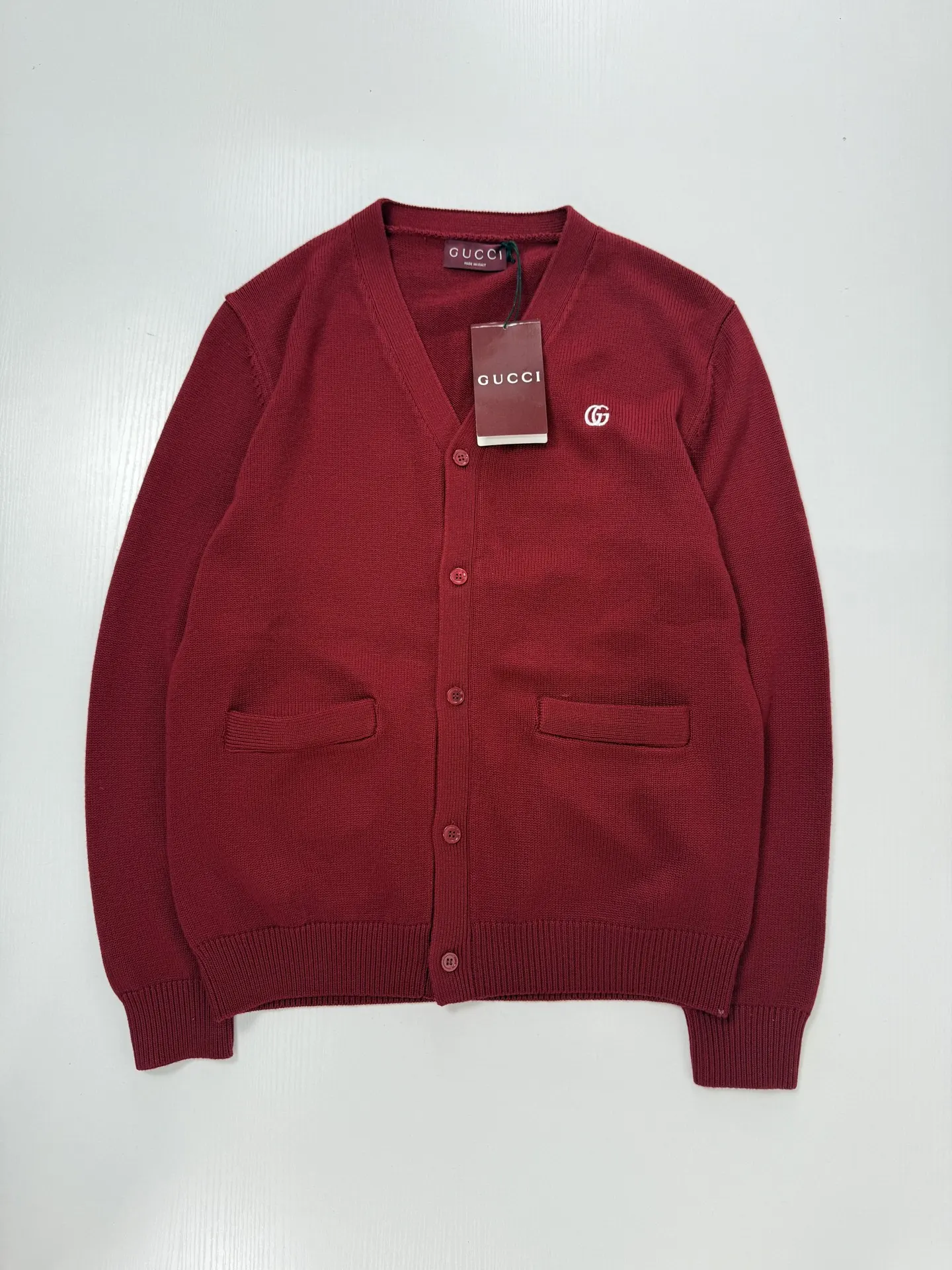 Logo-Embroidered V-Neck Knit Cardigan D28019199 — view 3