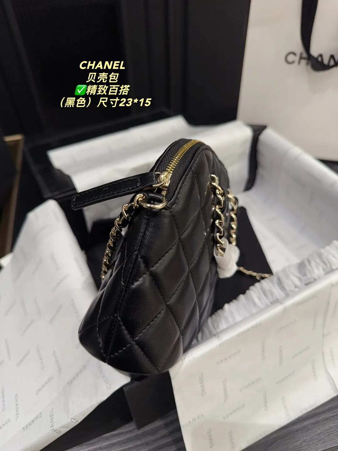 Chanel Quilted Lambskin Shell Bag D28018131 — view 2