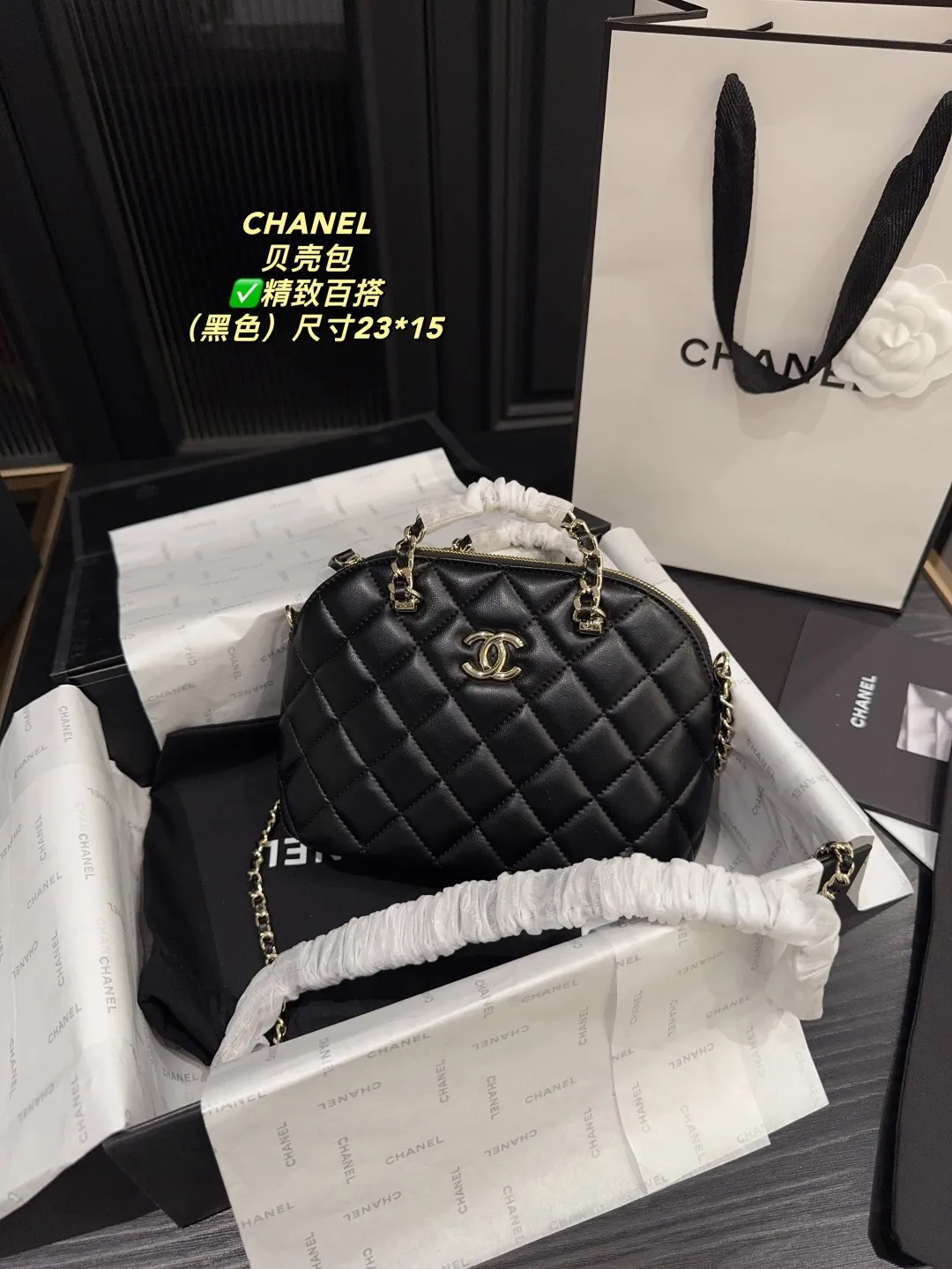 Chanel Quilted Lambskin Shell Bag D28018131 — view 4