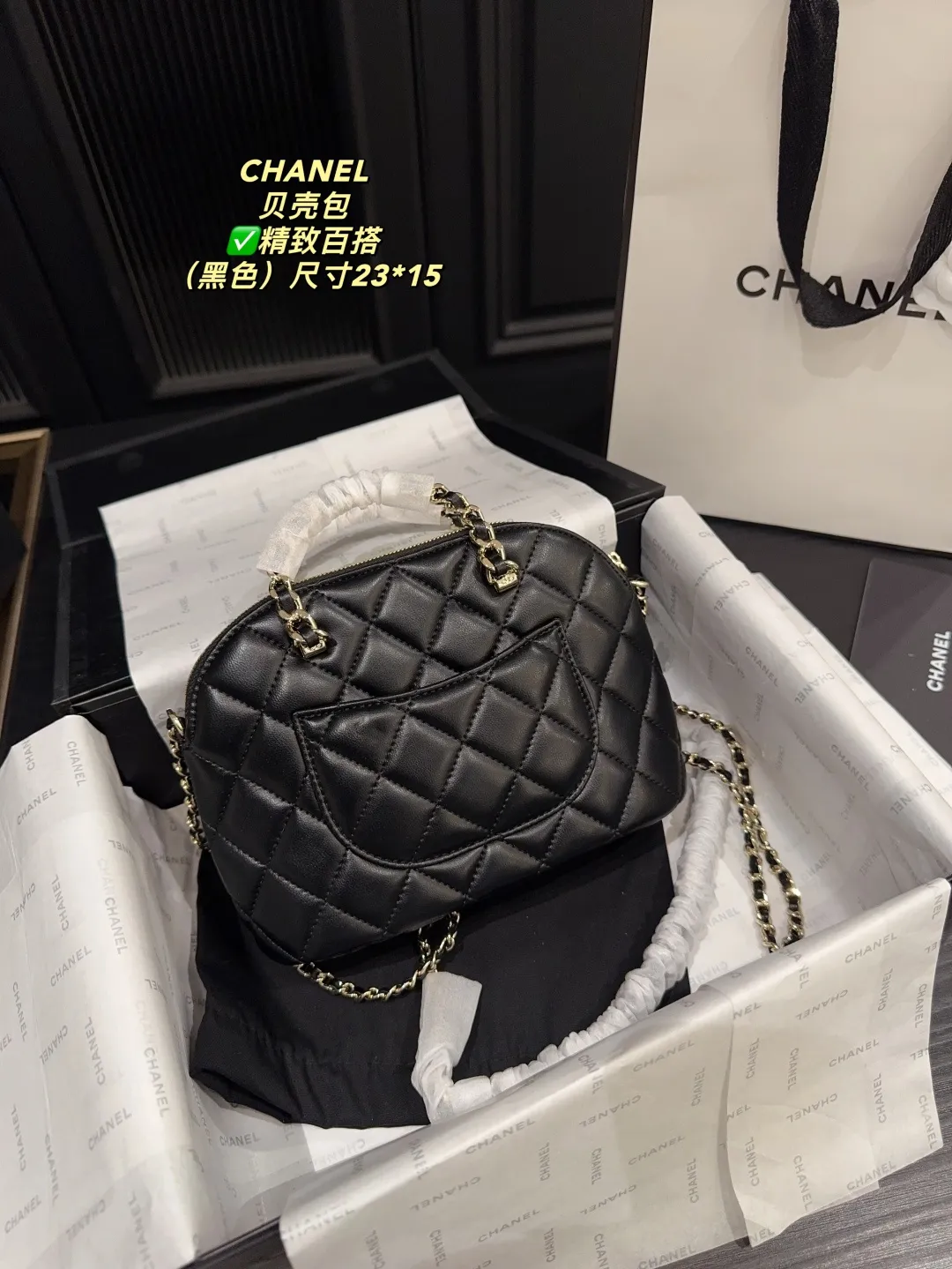 Chanel Quilted Lambskin Shell Bag D28018131 — view 5