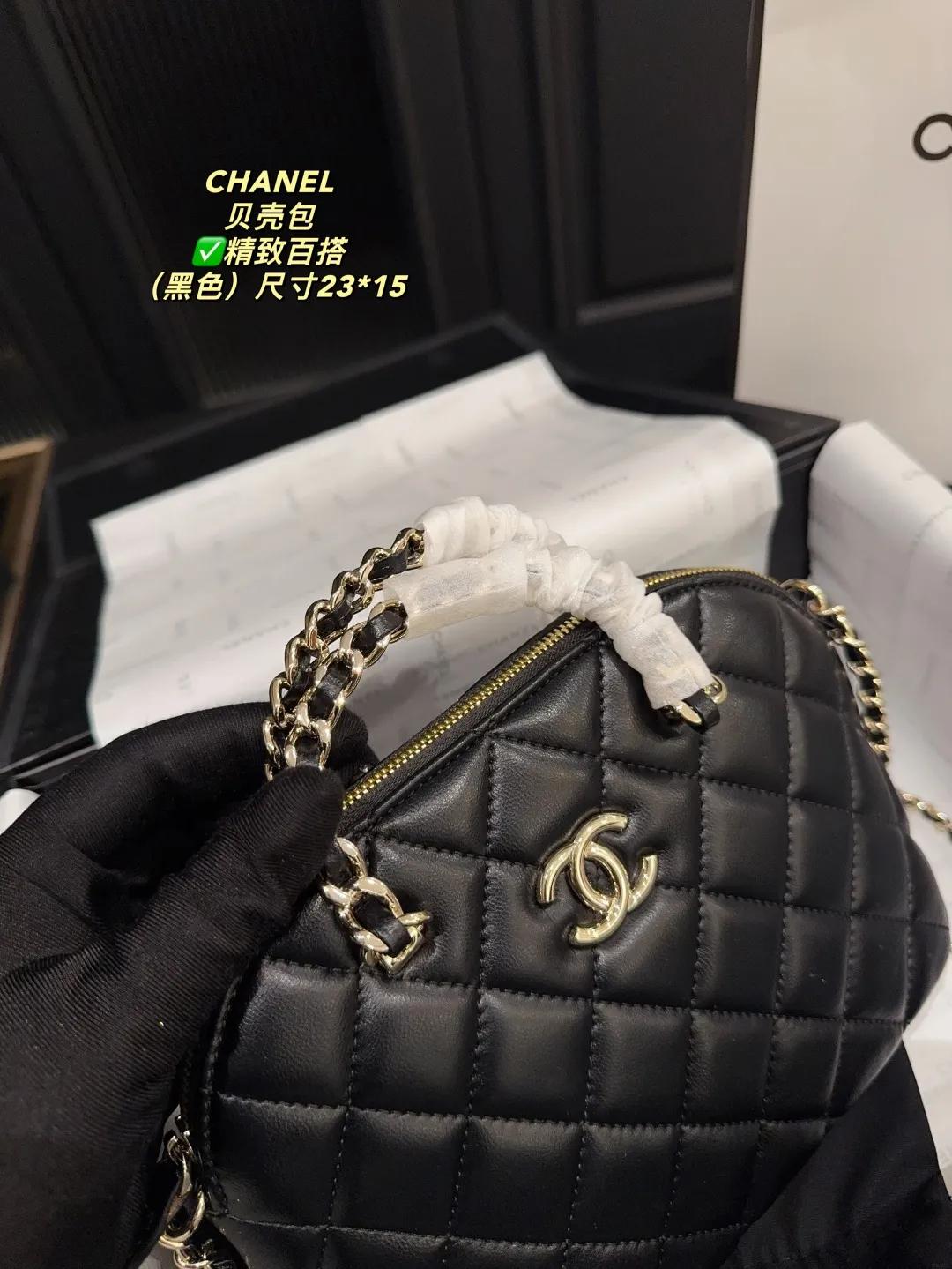 Chanel Quilted Lambskin Shell Bag D28018131 — view 9