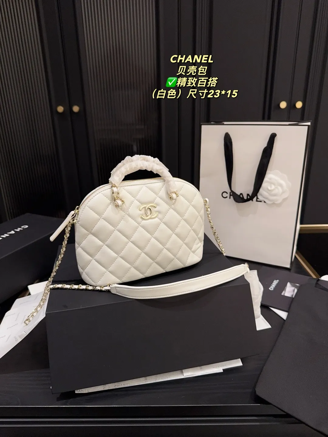 Chanel Quilted Lambskin Shell Bag D28018131 — view 10