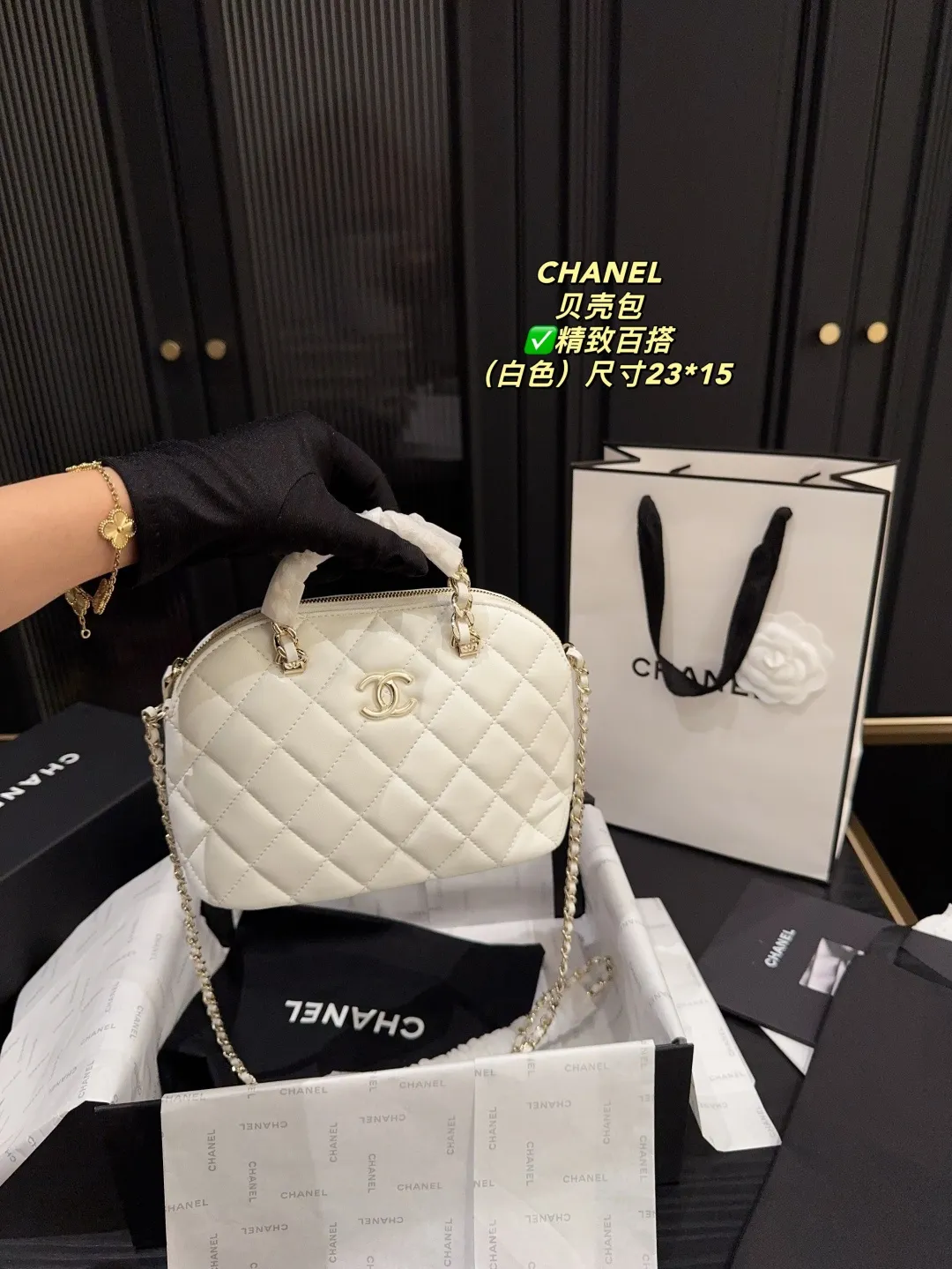Chanel Quilted Lambskin Shell Bag D28018131 — view 12