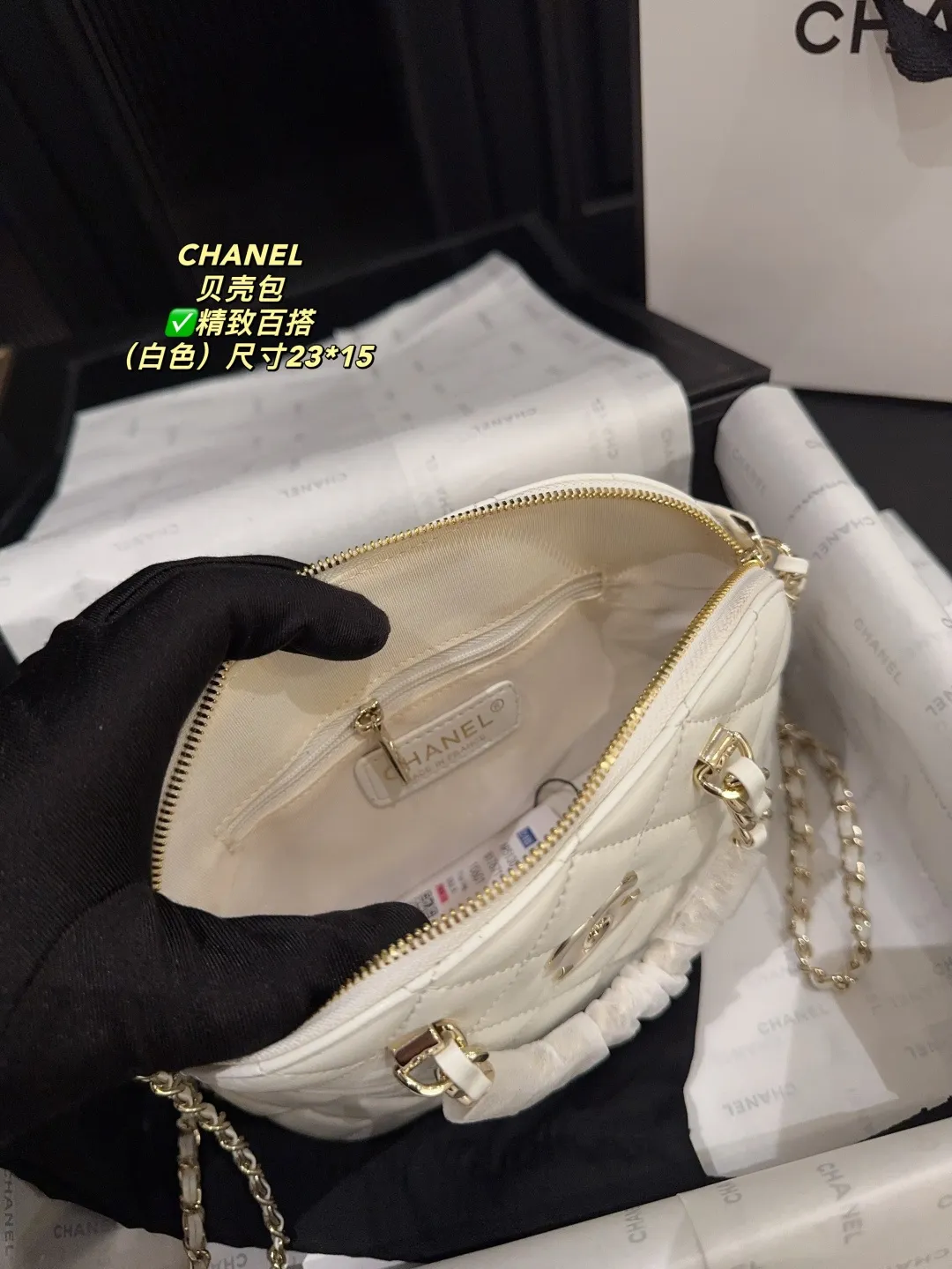 Chanel Quilted Lambskin Shell Bag D28018131 — view 16