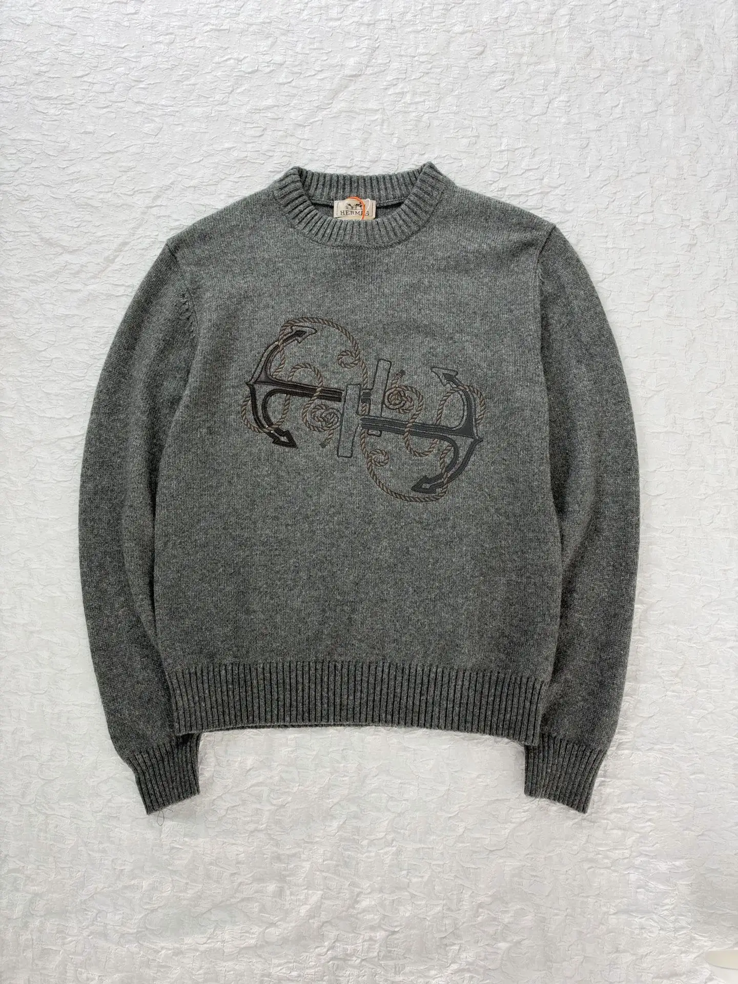 Anchor Embroidered Wool-Blend Crew-Neck Sweater D28519190 — view 3