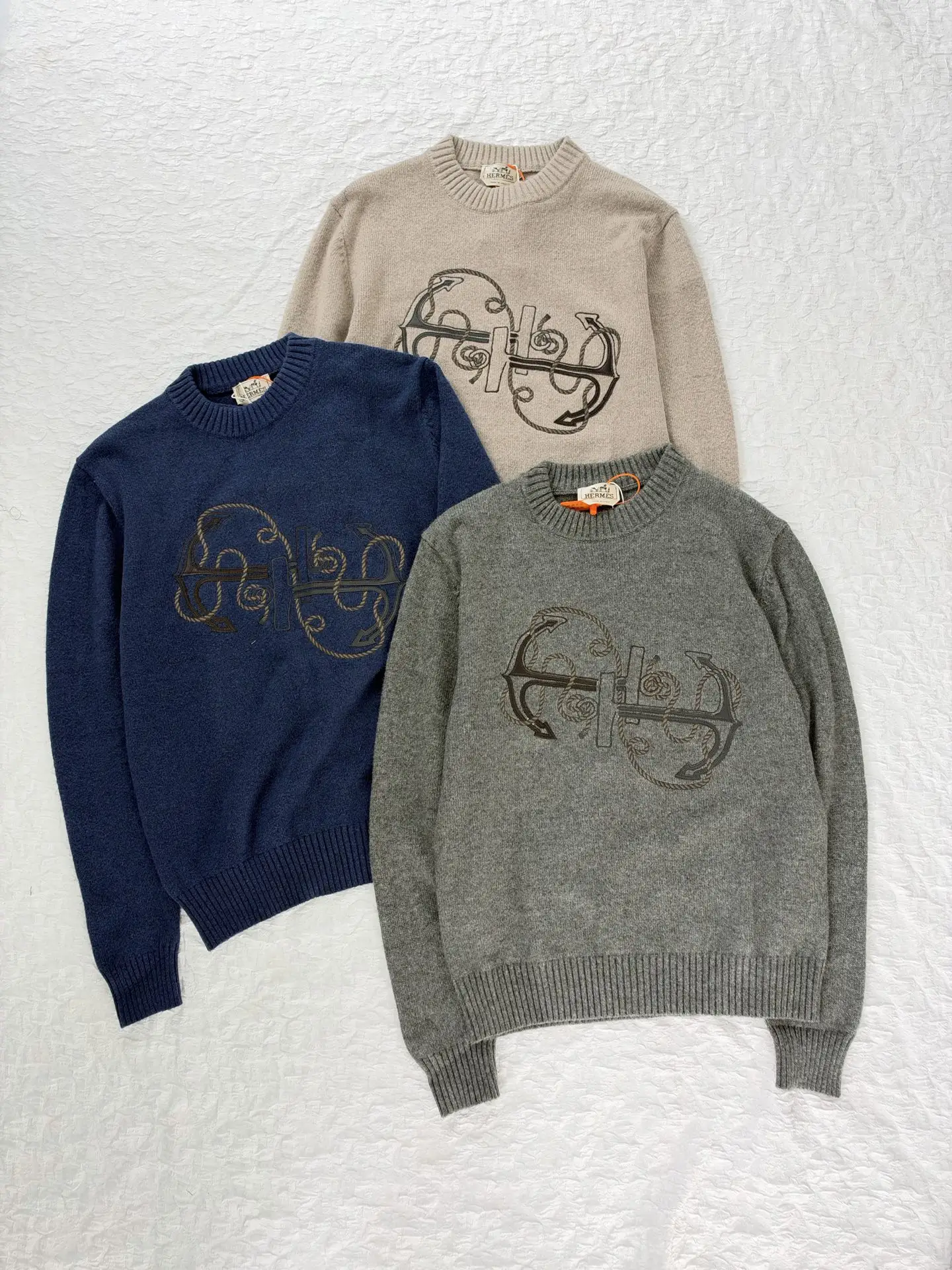Anchor Embroidered Wool-Blend Sweater D28519189 — view 4