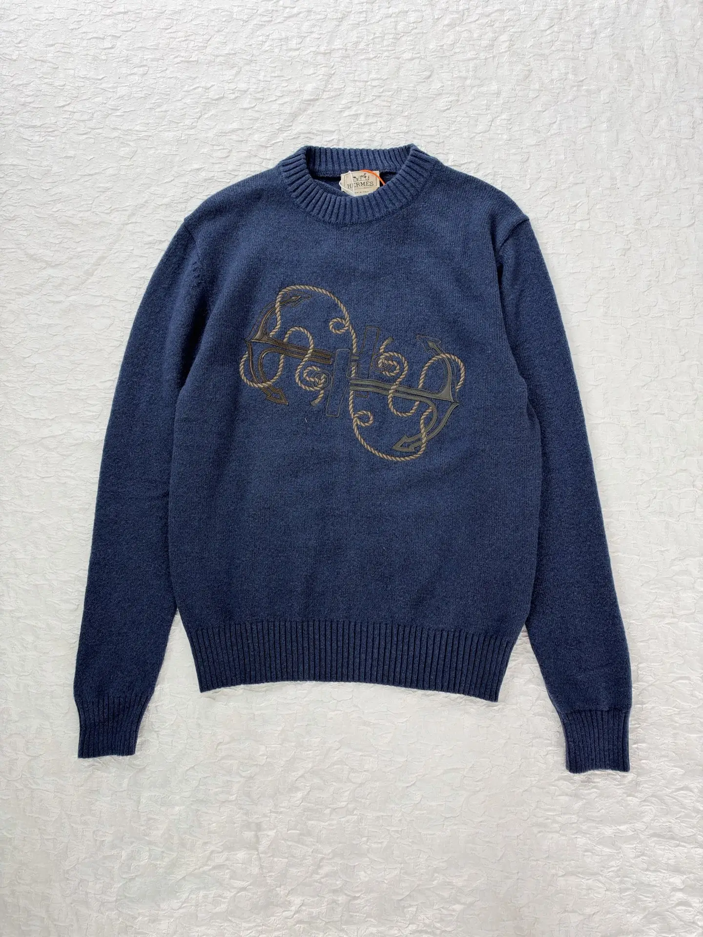 Anchor Embroidered Wool-Blend Crew-Neck Sweater D28519188 — view 3