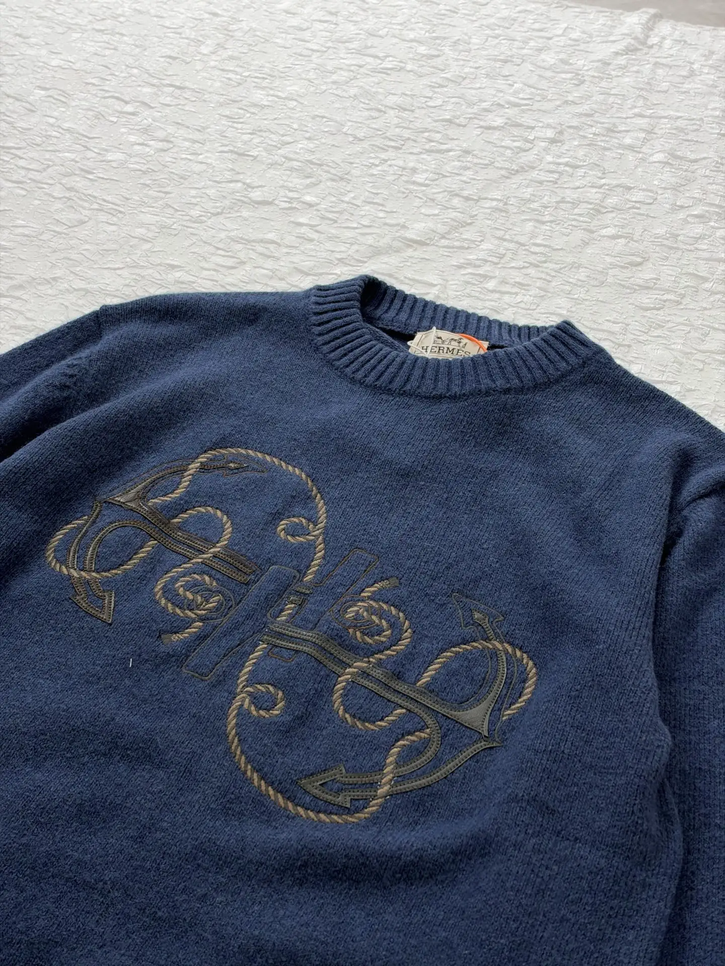 Anchor Embroidered Wool-Blend Crew-Neck Sweater D28519188 — view 5