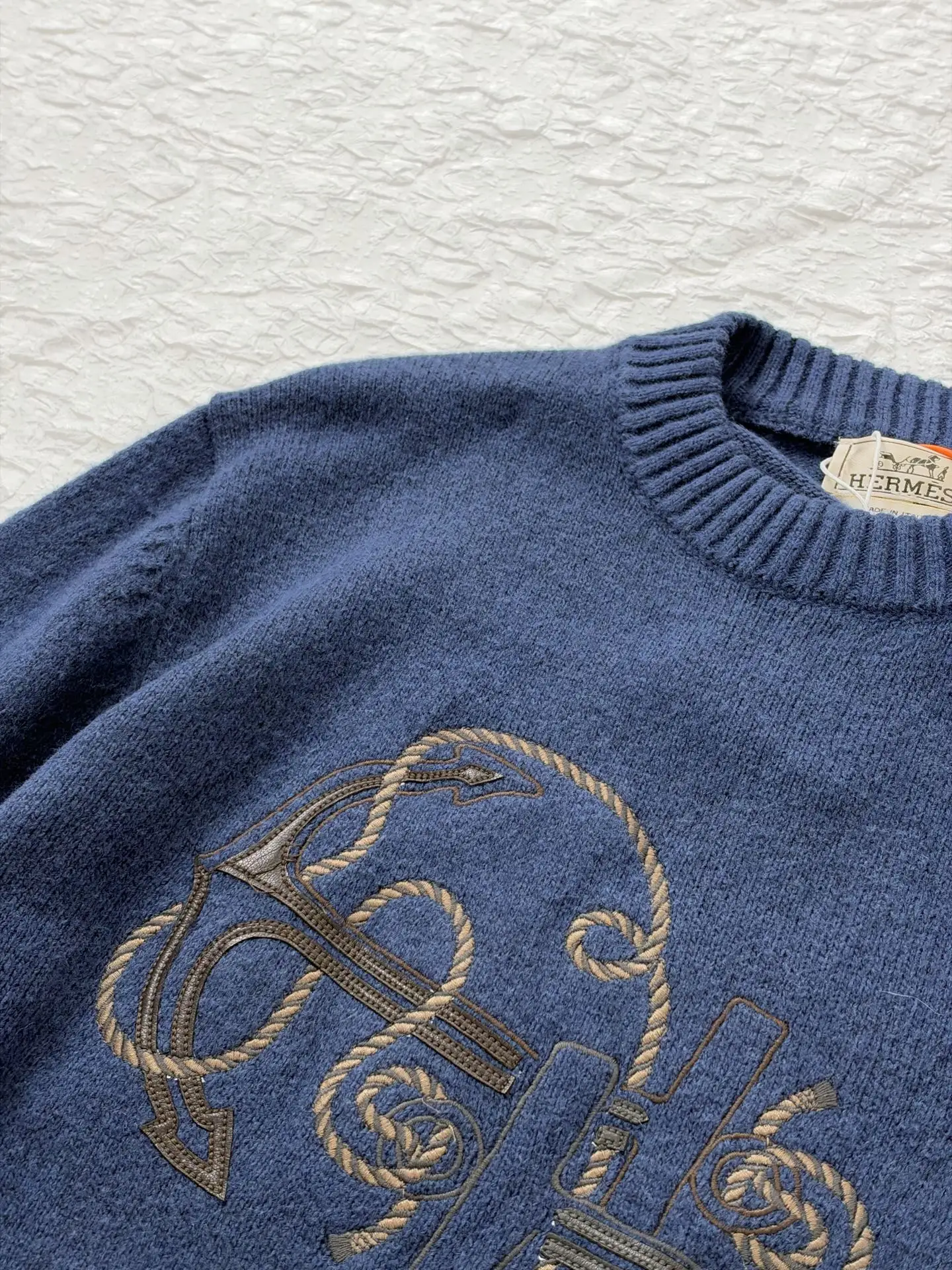 Anchor Embroidered Wool-Blend Crew-Neck Sweater D28519188 — view 6