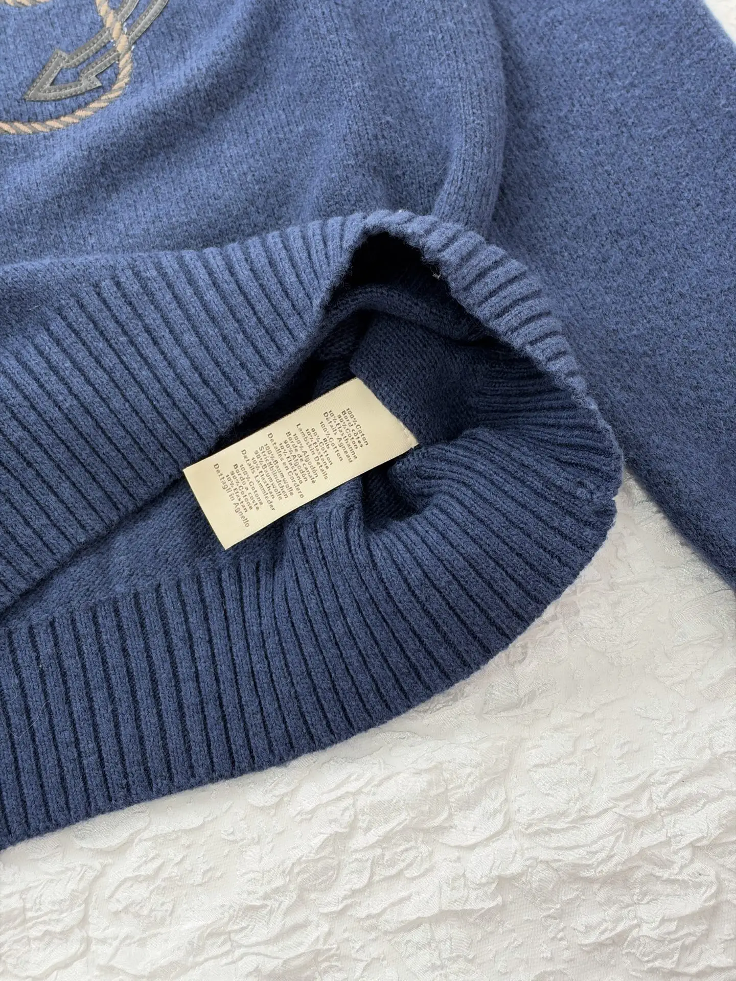 Anchor Embroidered Wool-Blend Crew-Neck Sweater D28519188 — view 9
