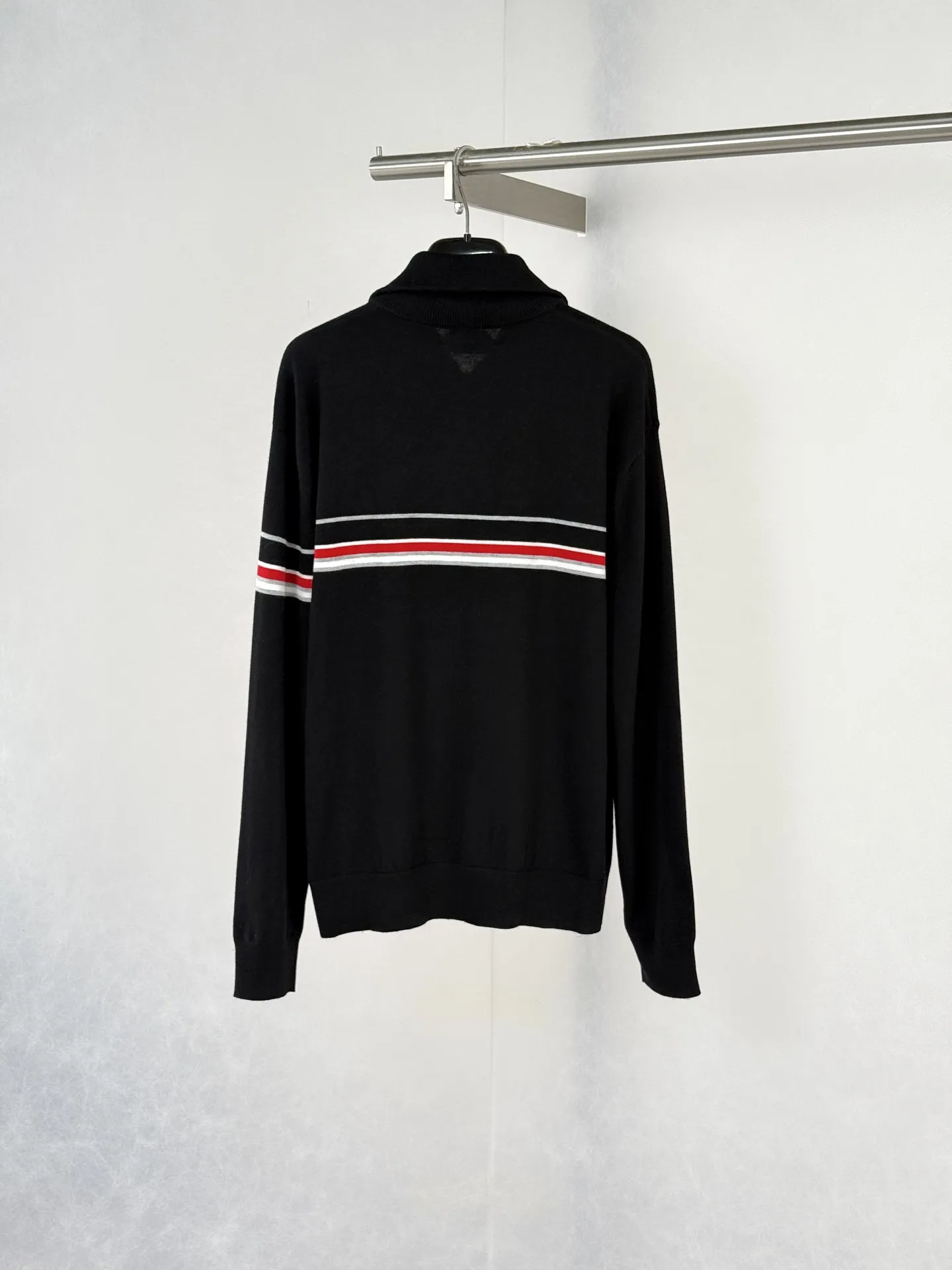 Logo Embroidered Striped Knit Zip-Up Jacket D28520729 — view 2