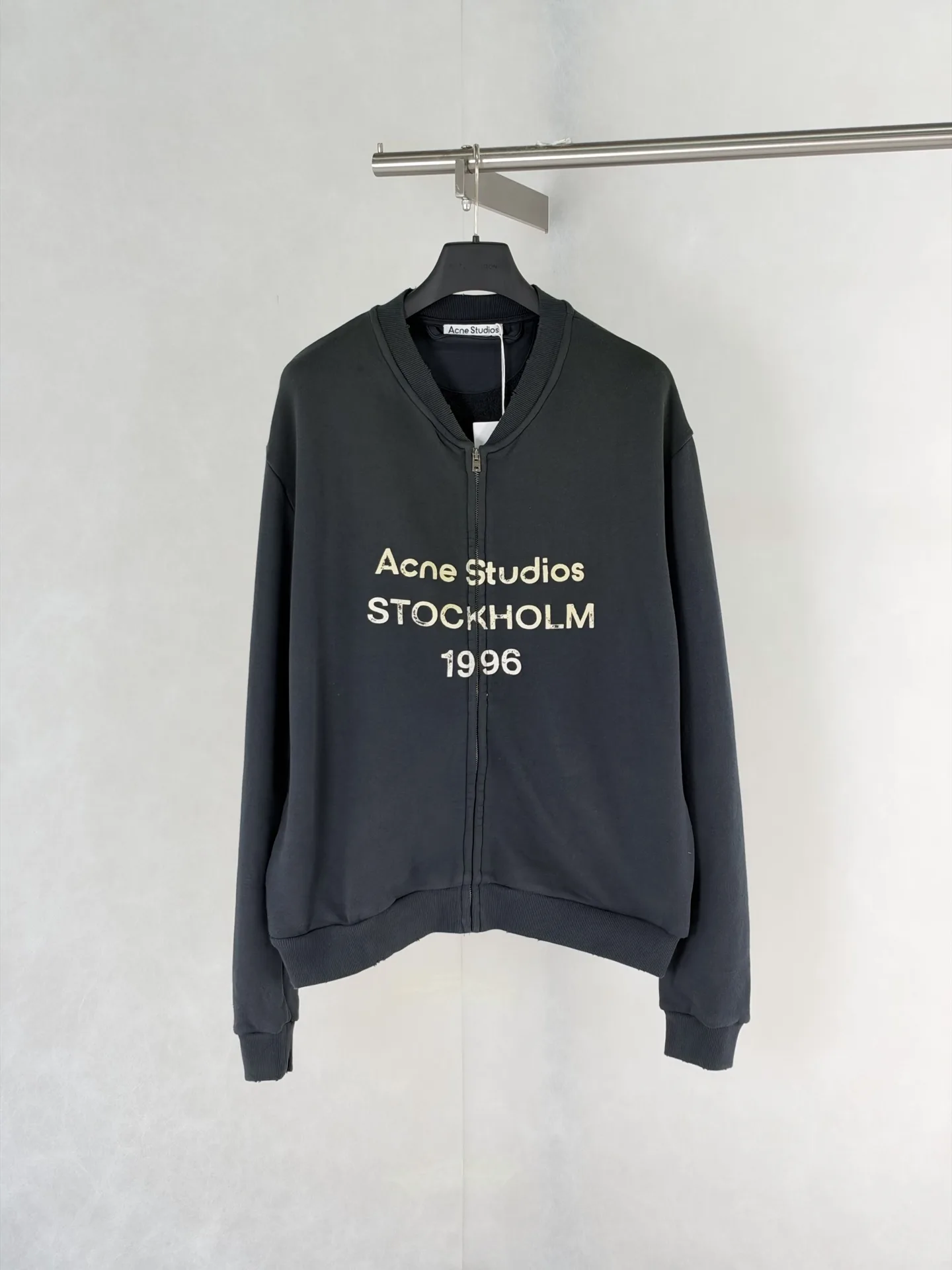 Logo Print Washed Cotton Zip-Up Sweatshirt D28819184